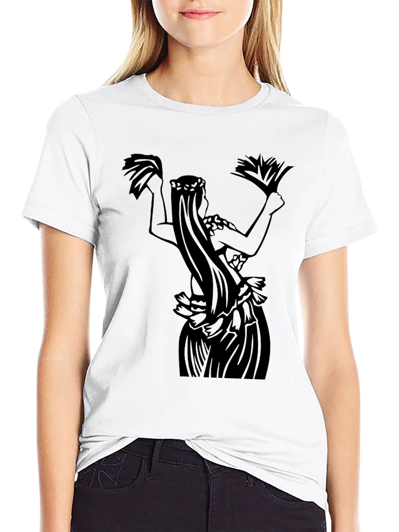 Hula Dancer Graphic Tee - Black