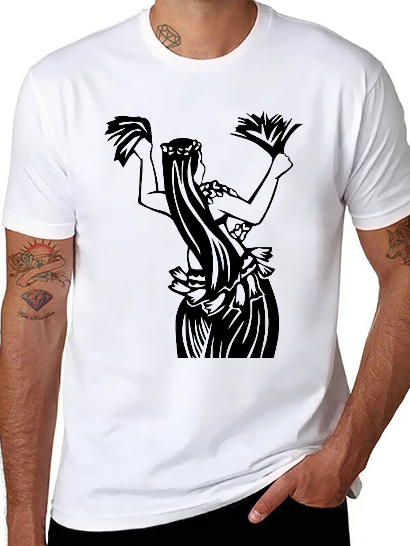 Hula Dancer Graphic Tee - Black