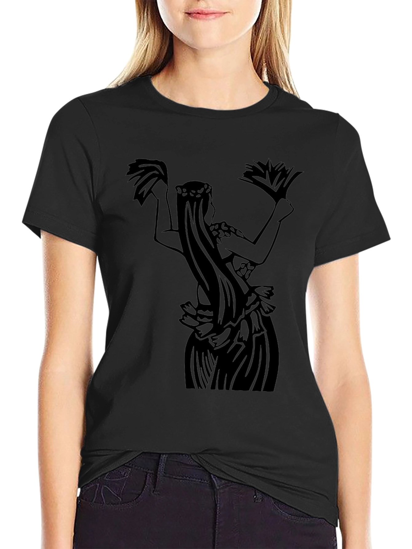 Hula Dancer Graphic Tee - Black