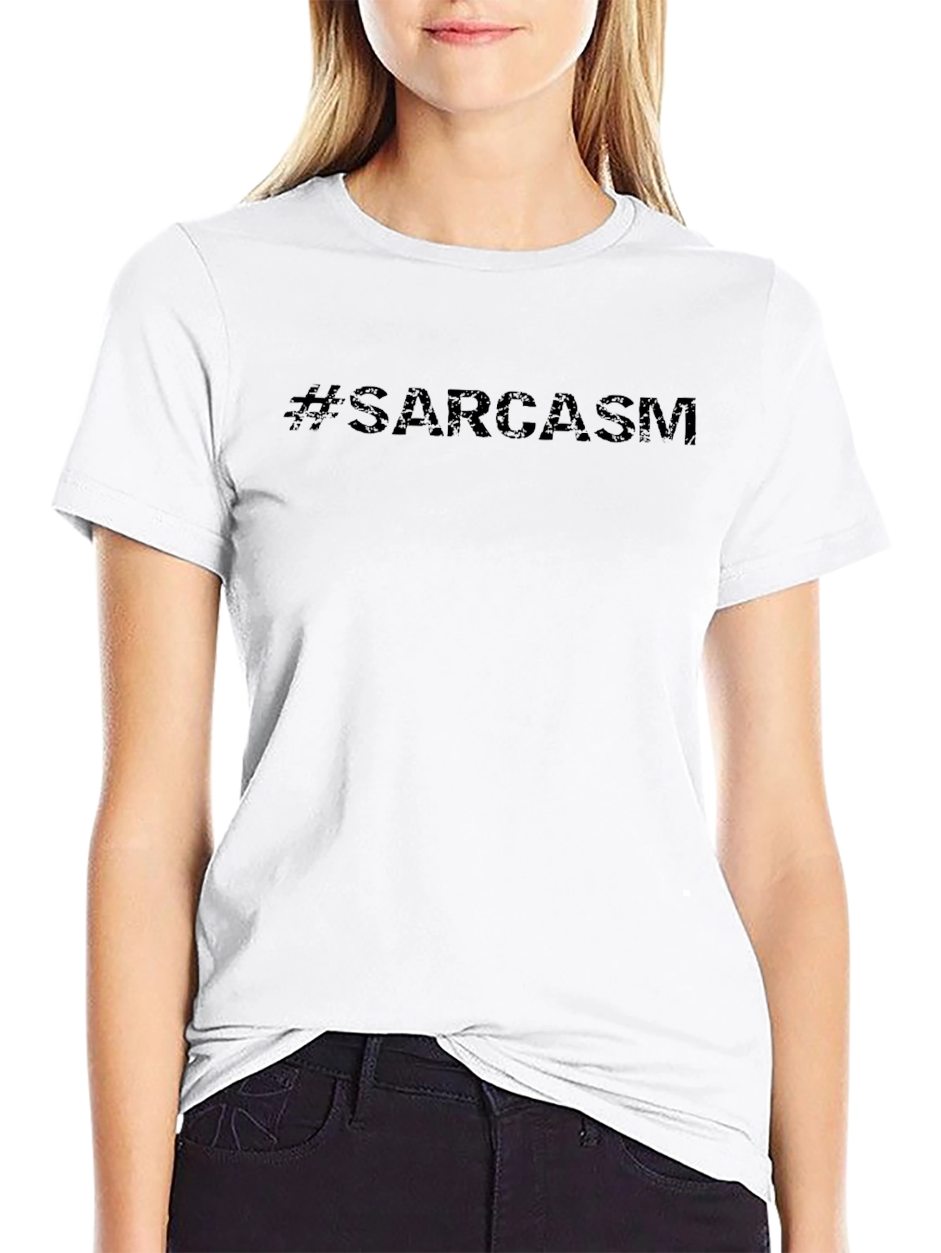 #Sarcasm Graphic Print T-Shirt - Casual Wear