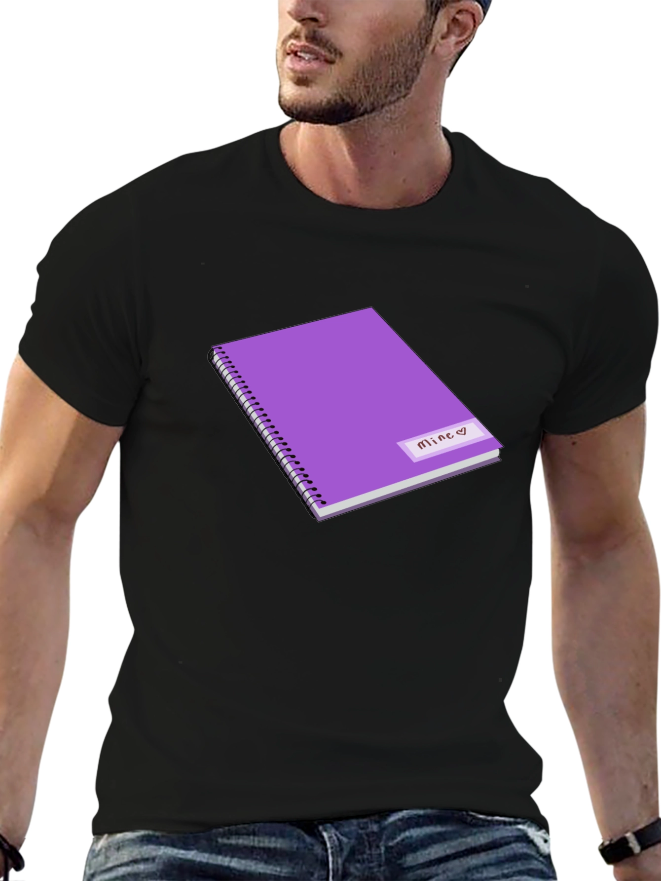 Purple Mine Heart Notebook Graphic Tee