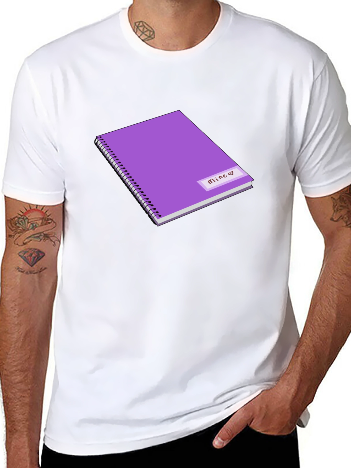 Purple Mine Heart Notebook Graphic Tee