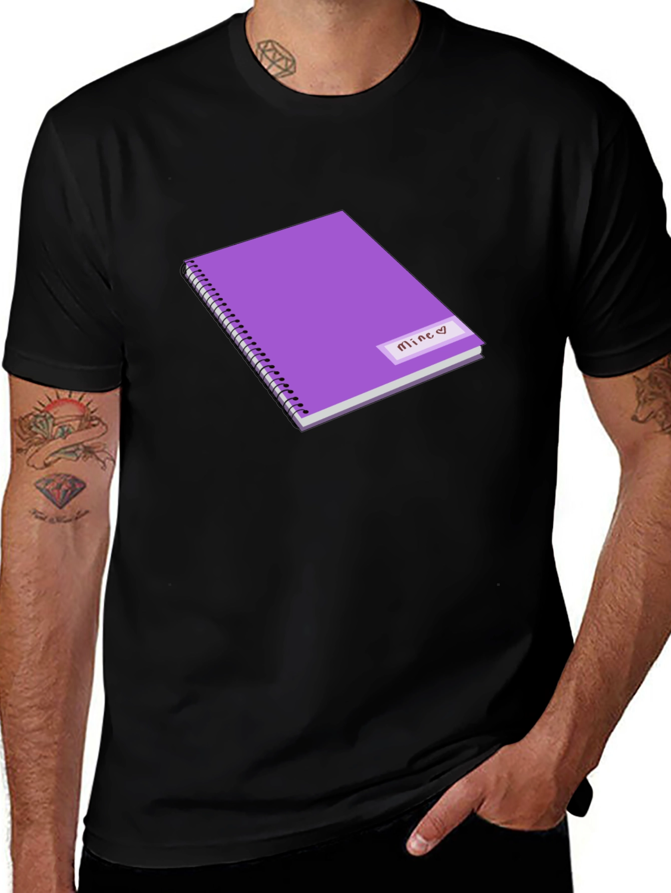 Purple Mine Heart Notebook Graphic Tee