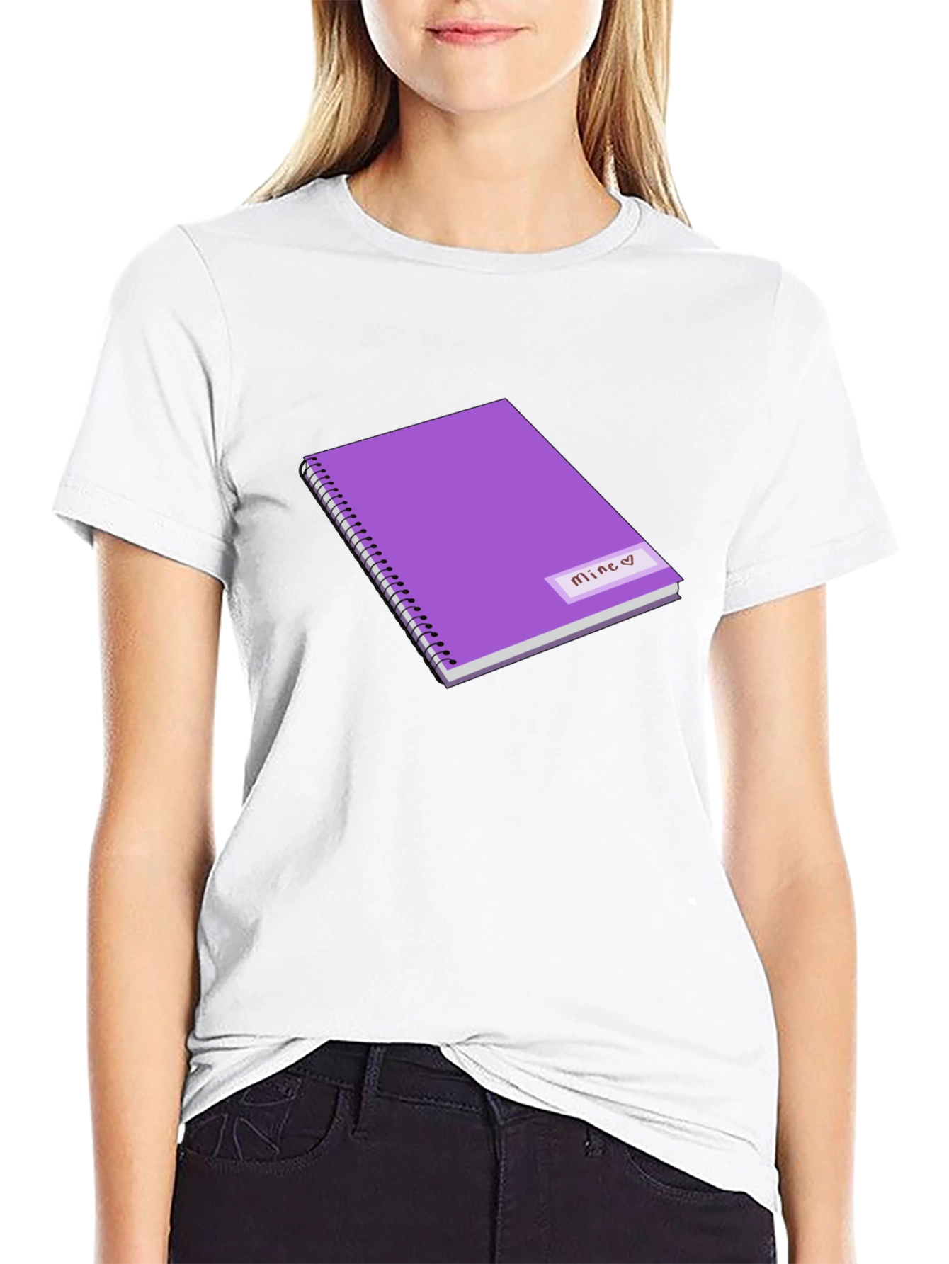 Purple Mine Heart Notebook Graphic Tee