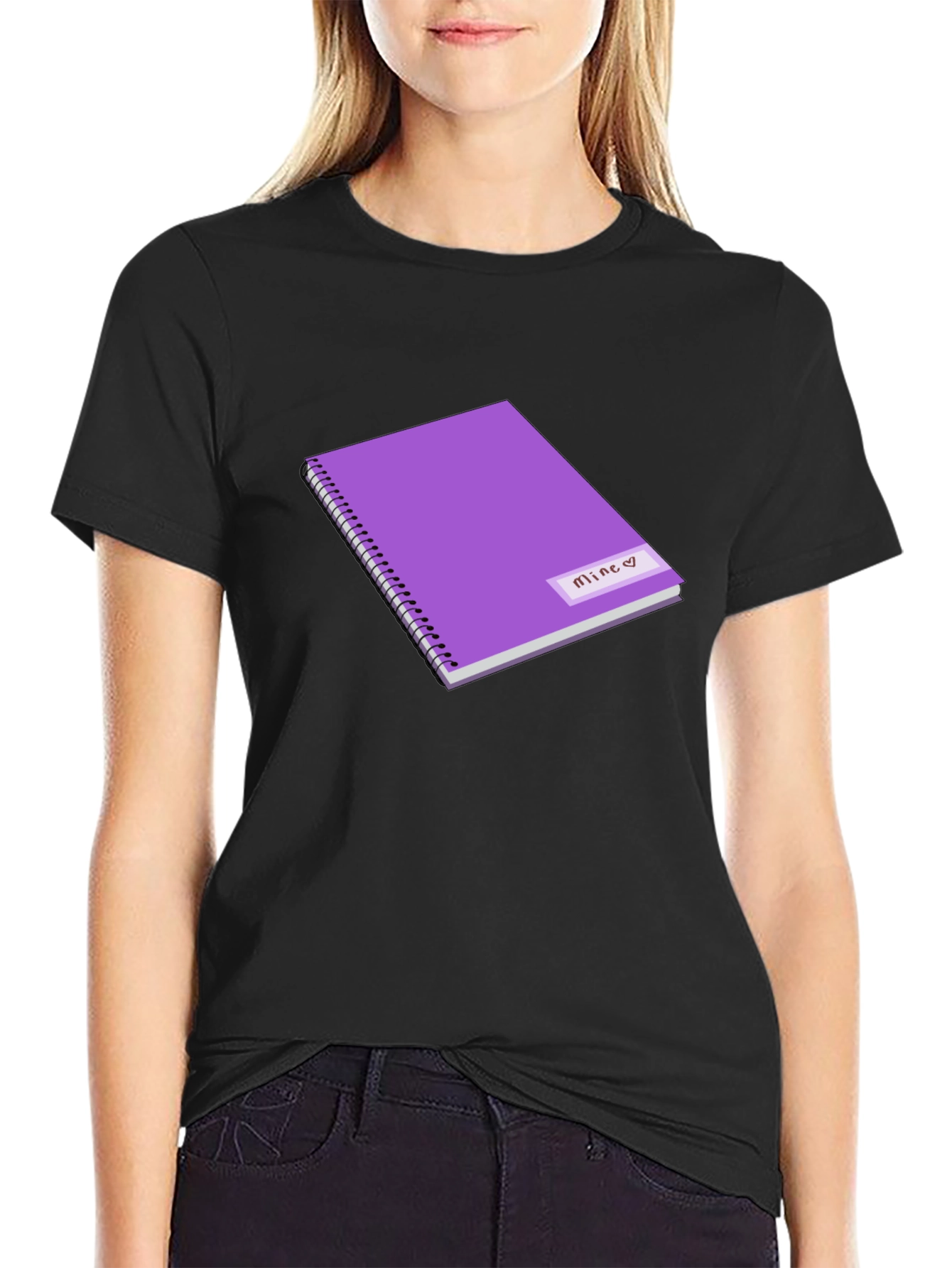 Purple Mine Heart Notebook Graphic Tee