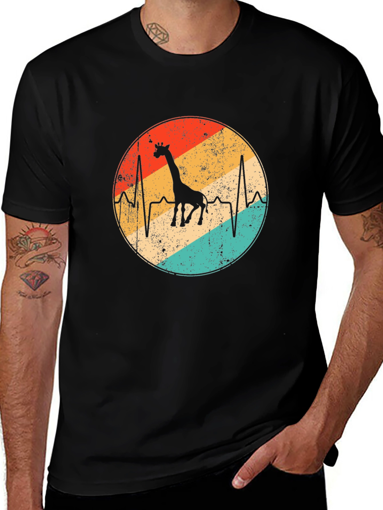 Giraffe Heartbeat Graphic Tee