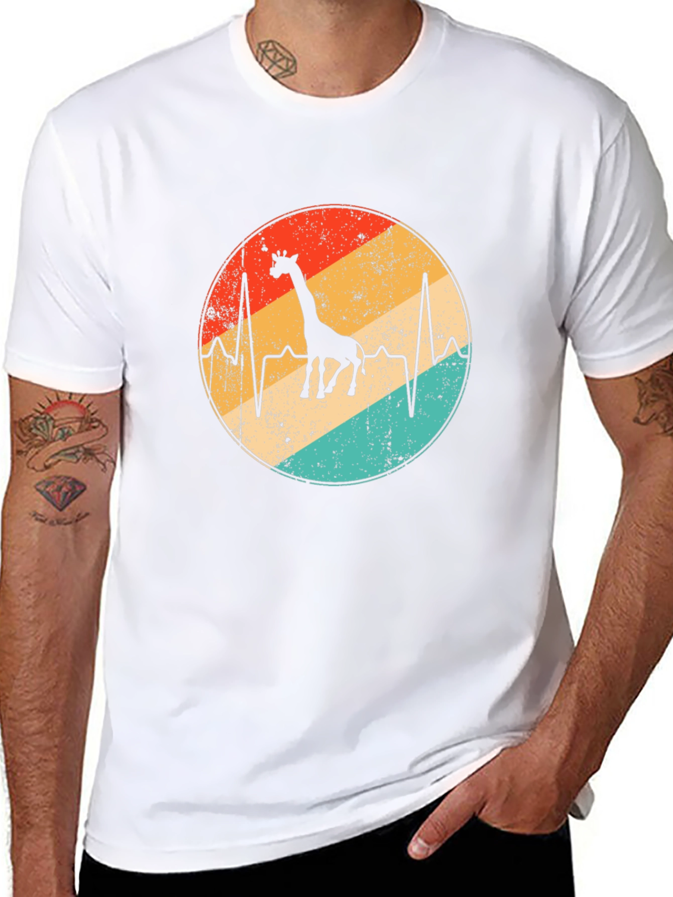 Giraffe Heartbeat Graphic Tee