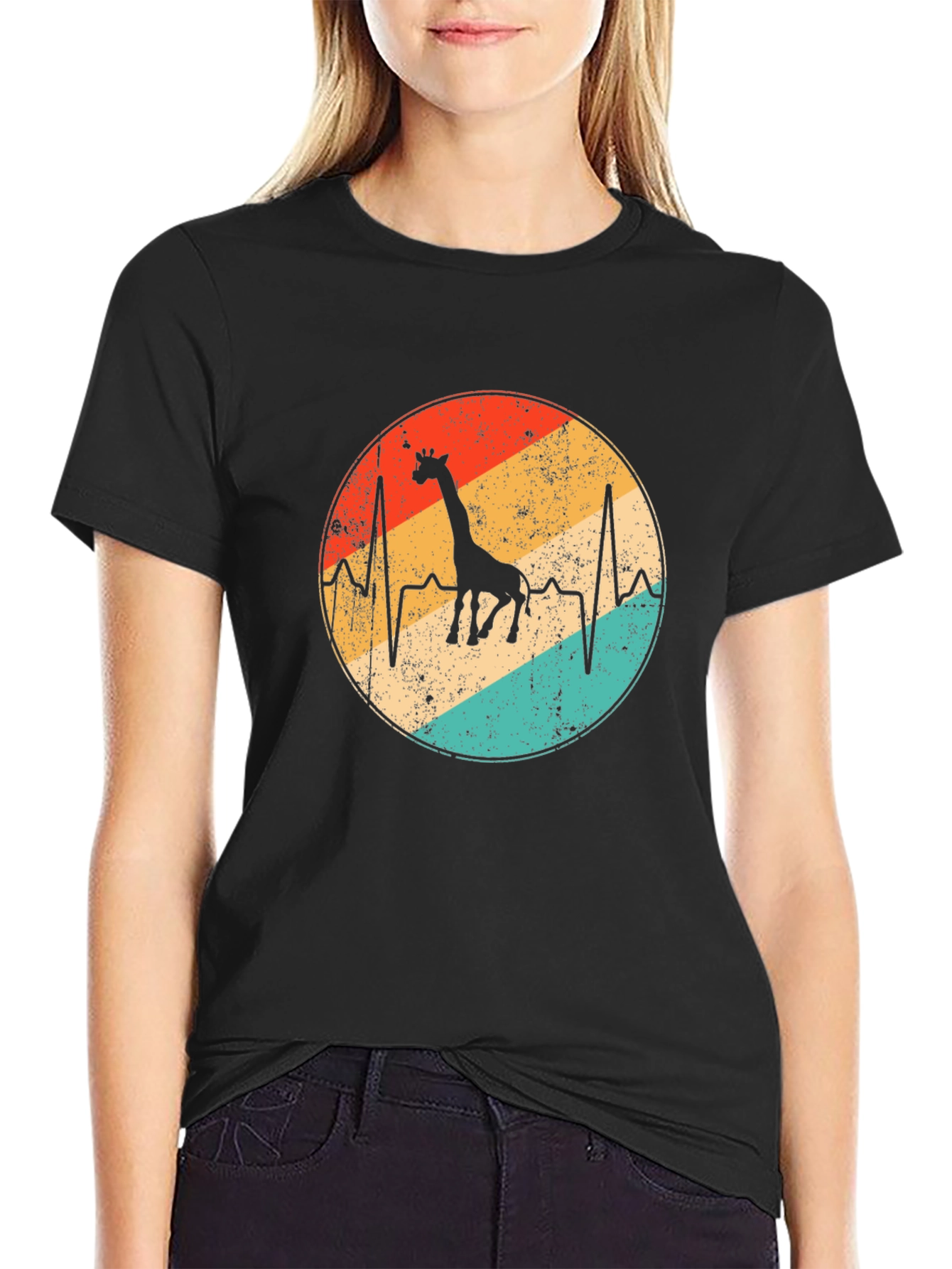 Giraffe Heartbeat Graphic Tee