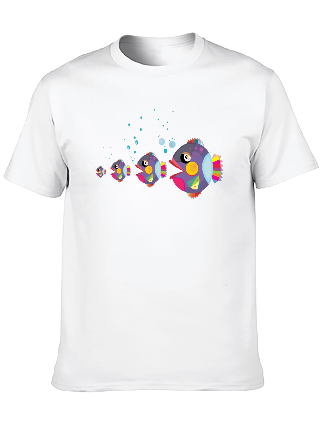 Fish Eat Fish Graphic Print Black T-Shirt