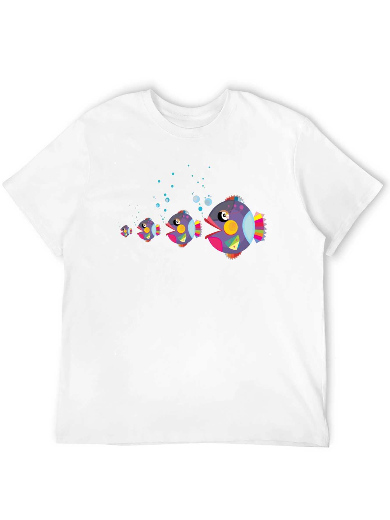 Fish Eat Fish Graphic Print Black T-Shirt