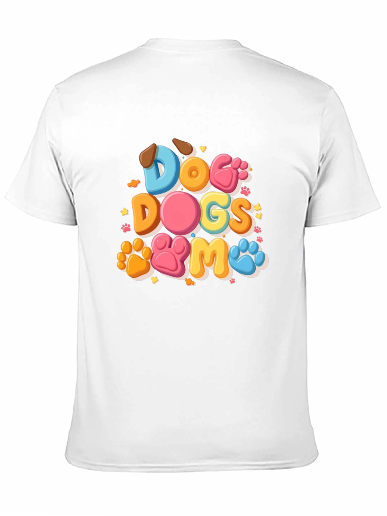Dog Lovers Graphic Tee: Cute Paw Print Design