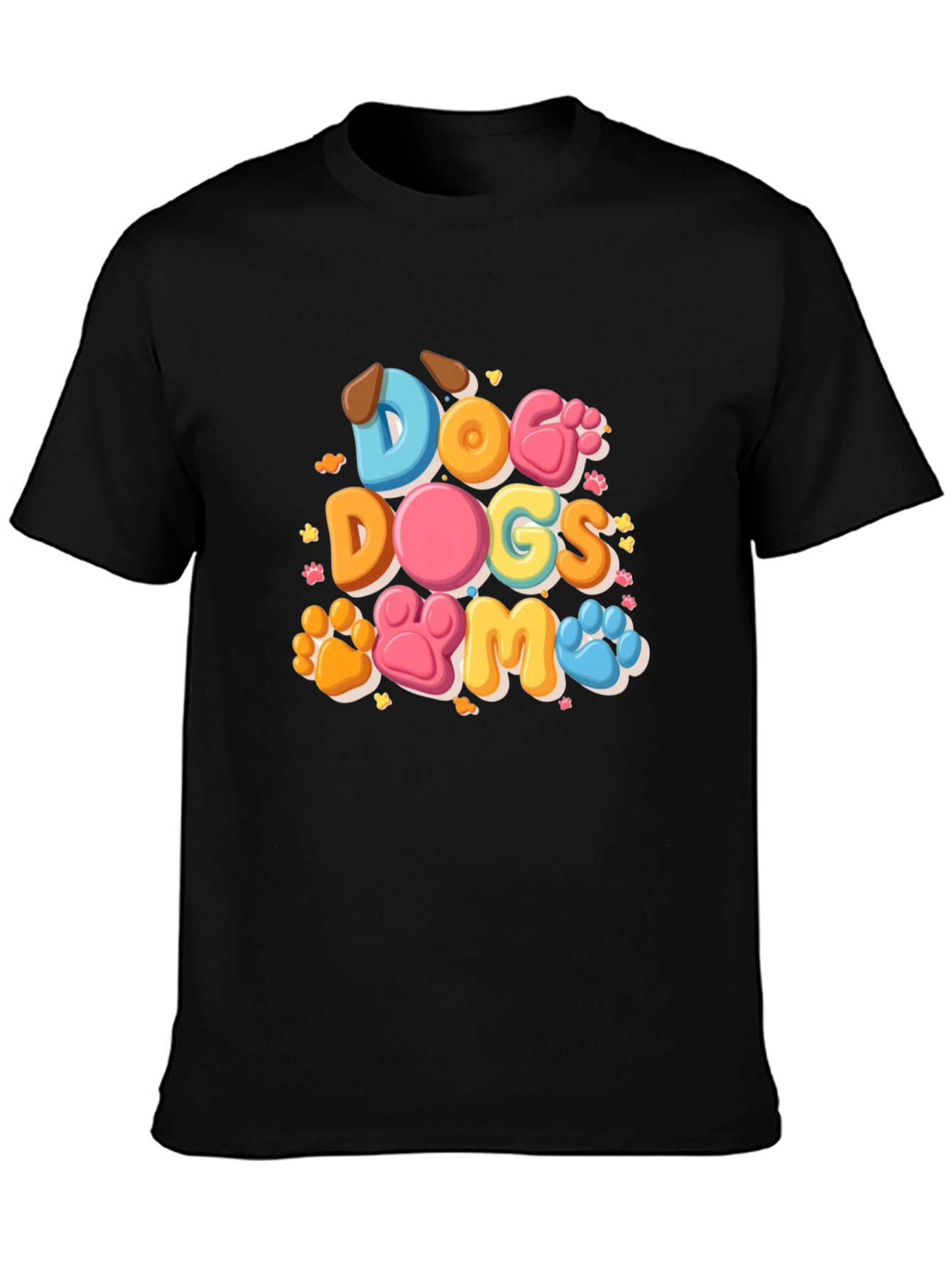 Dog Lovers Graphic Tee: Cute Paw Print Design
