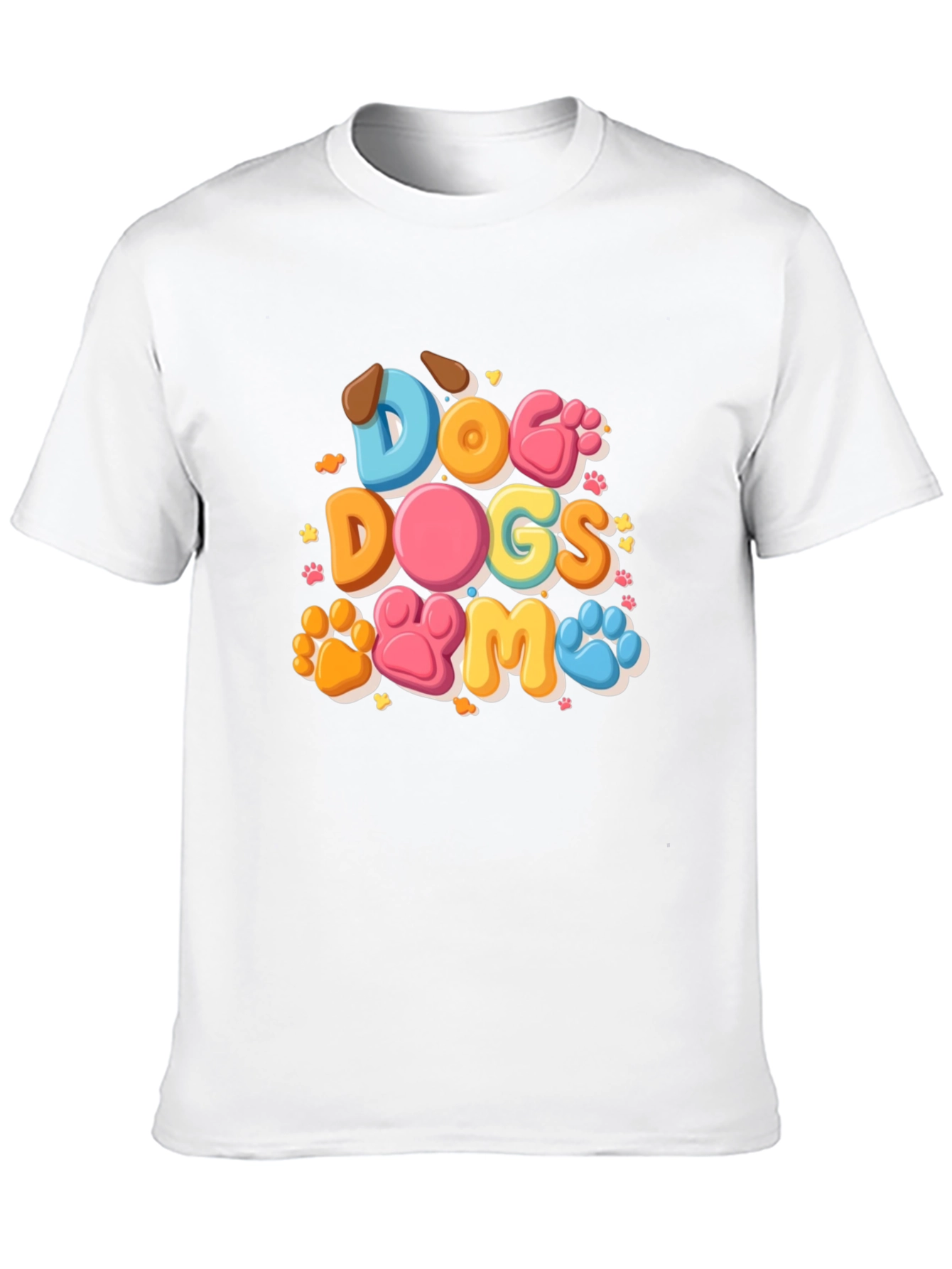 Dog Lovers Graphic Tee: Cute Paw Print Design