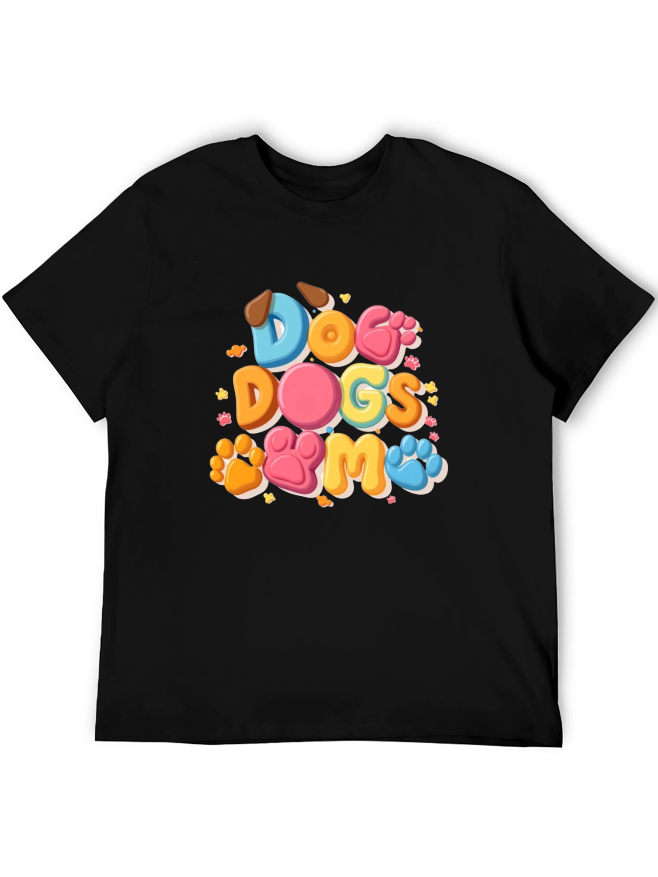 Dog Lovers Graphic Tee: Cute Paw Print Design