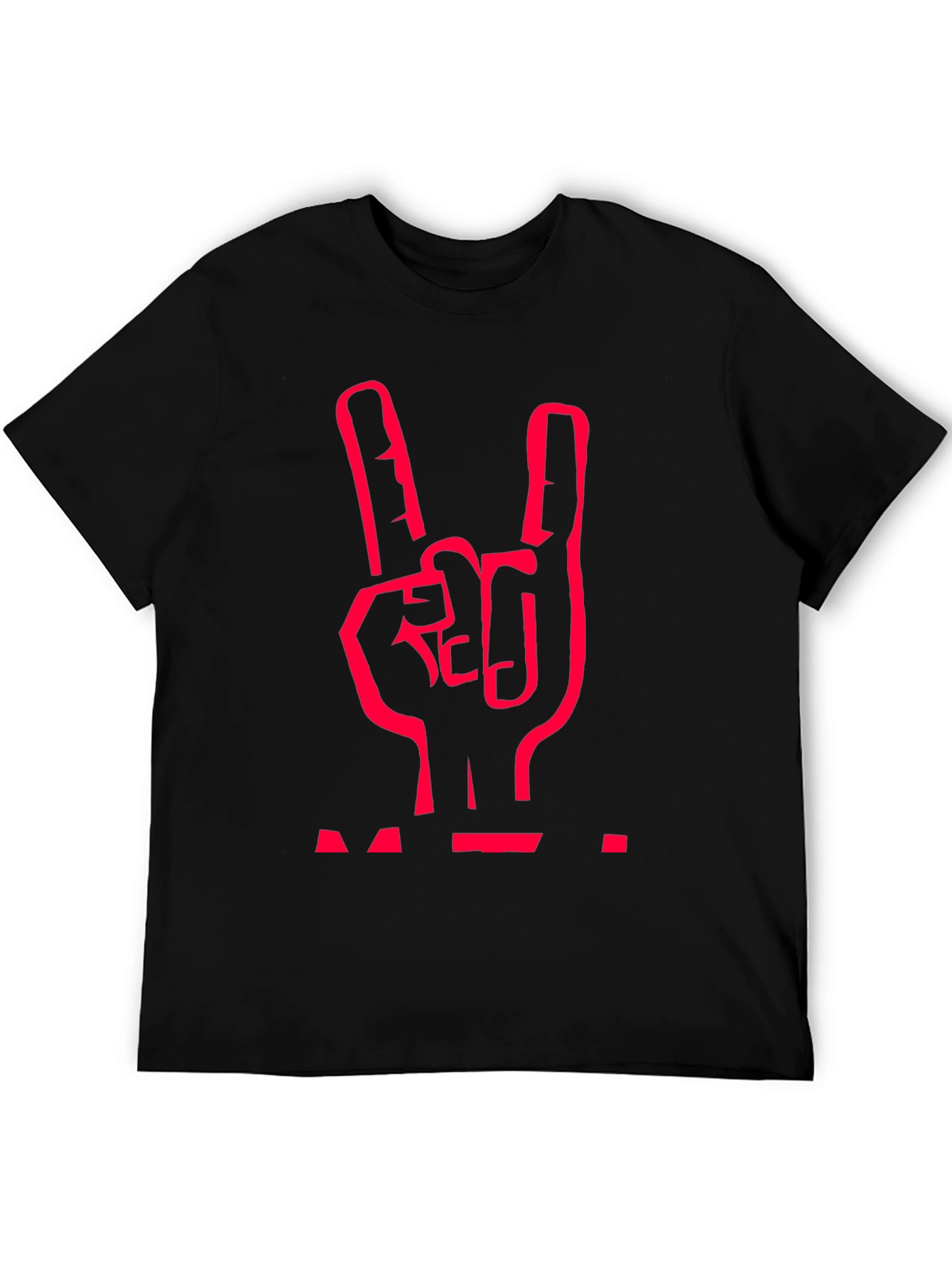 Rock On Graphic Tee - Black Cotton T-Shirt