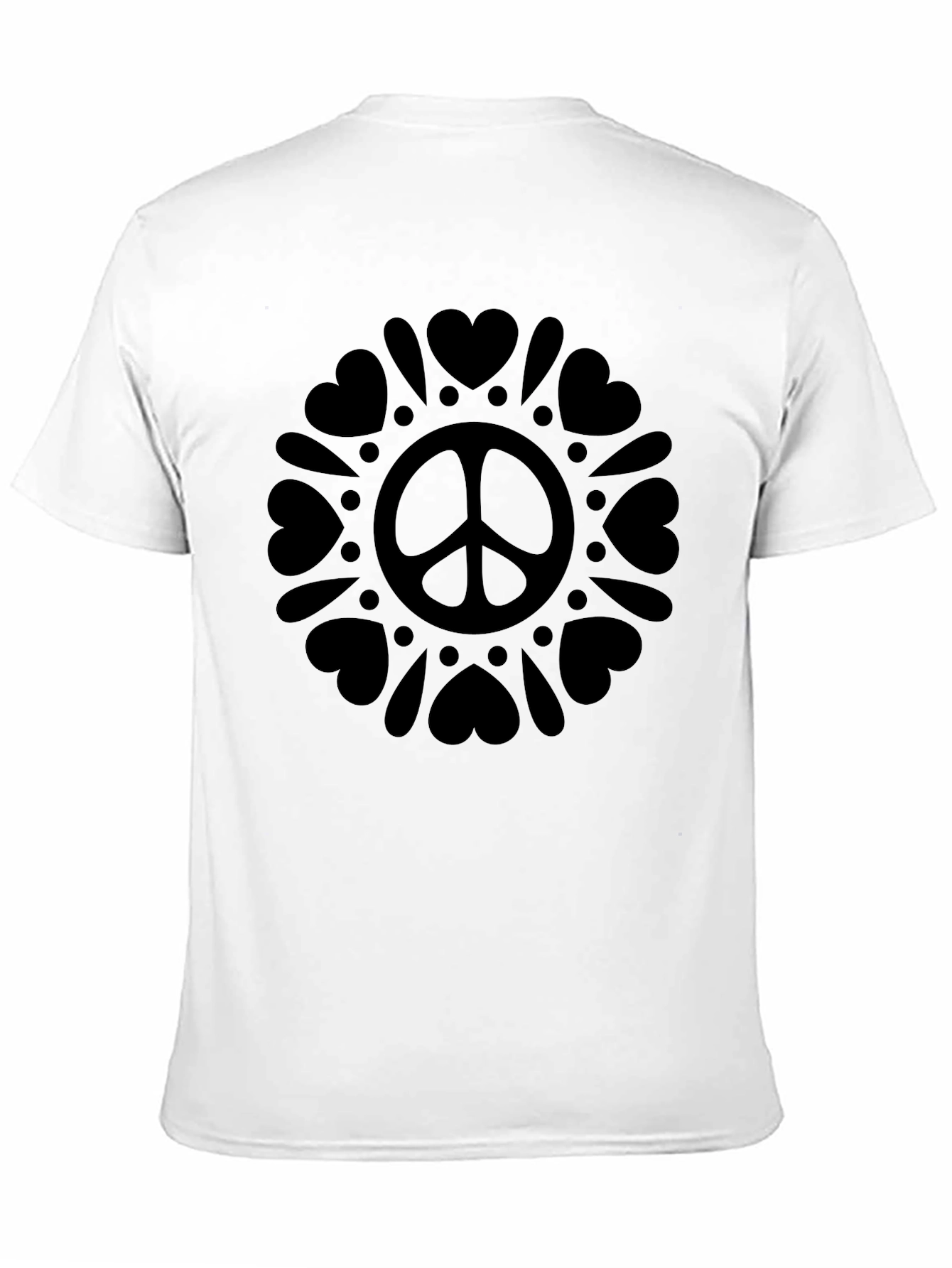 Peace Sign Heart Mandala Graphic Tee