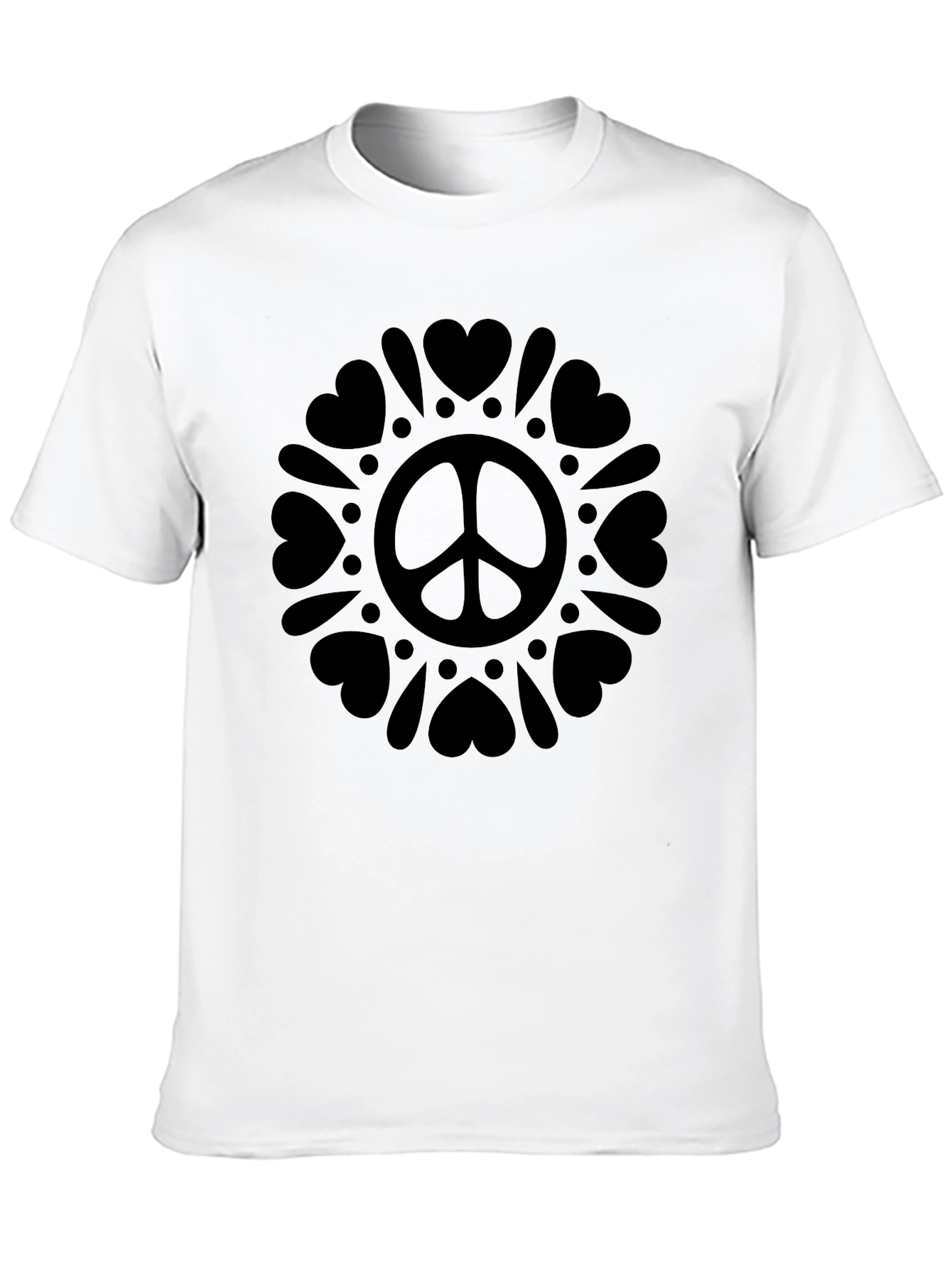 Peace Sign Heart Mandala Graphic Tee