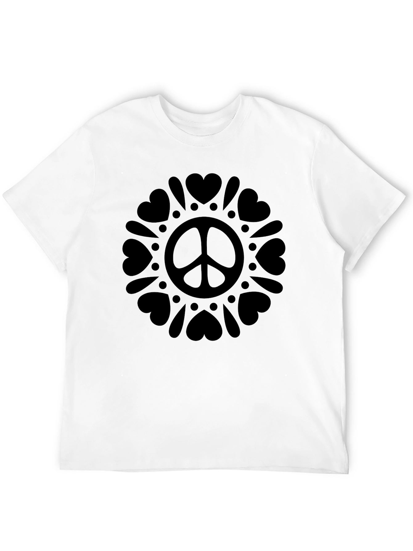 Peace Sign Heart Mandala Graphic Tee