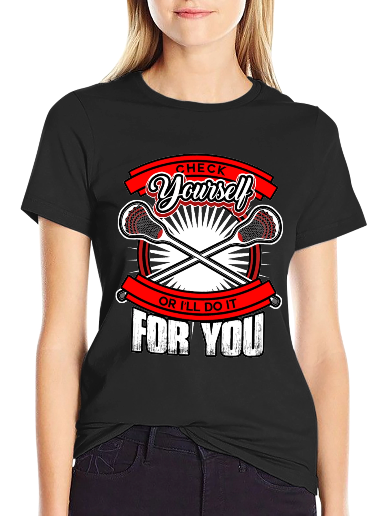 Check Yourself Lacrosse Graphic T-Shirt