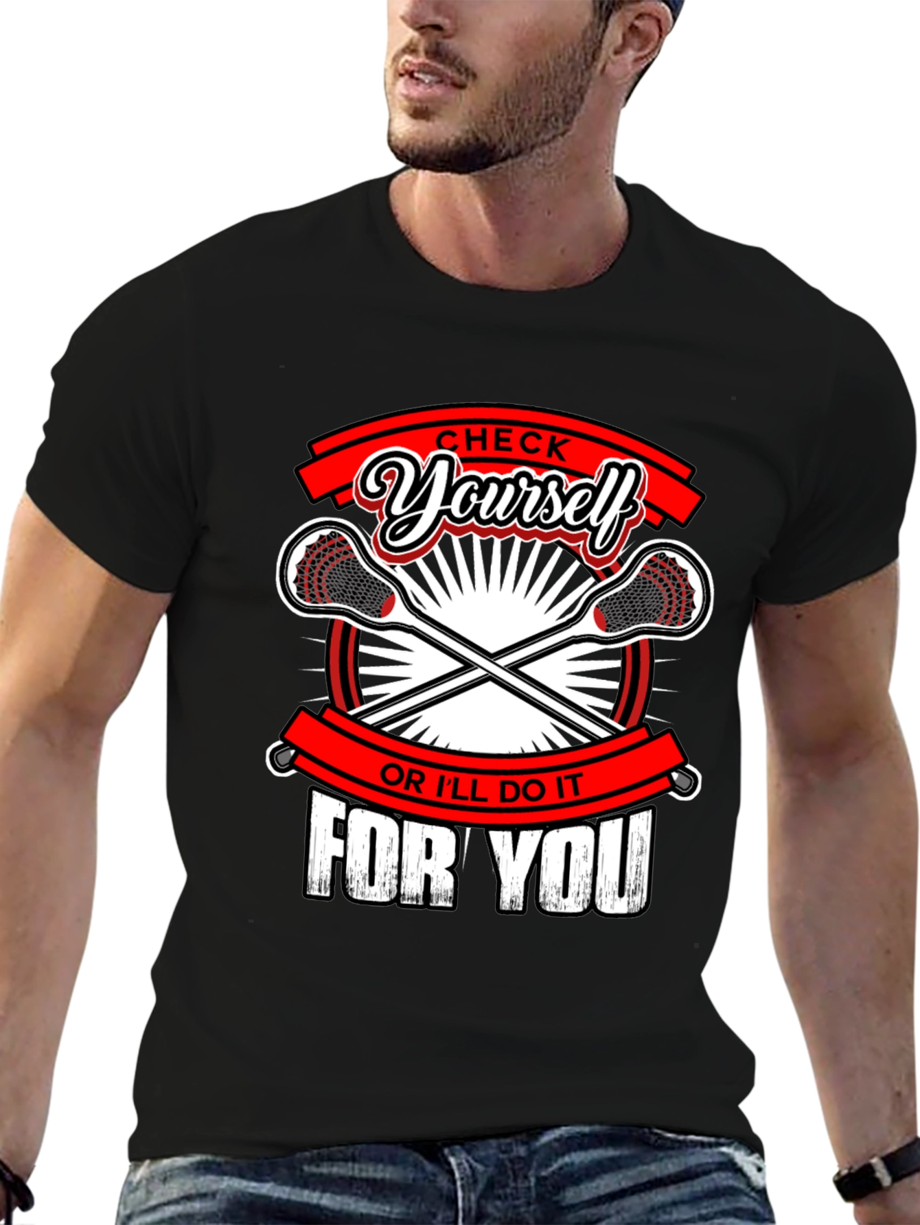Check Yourself Lacrosse Graphic T-Shirt