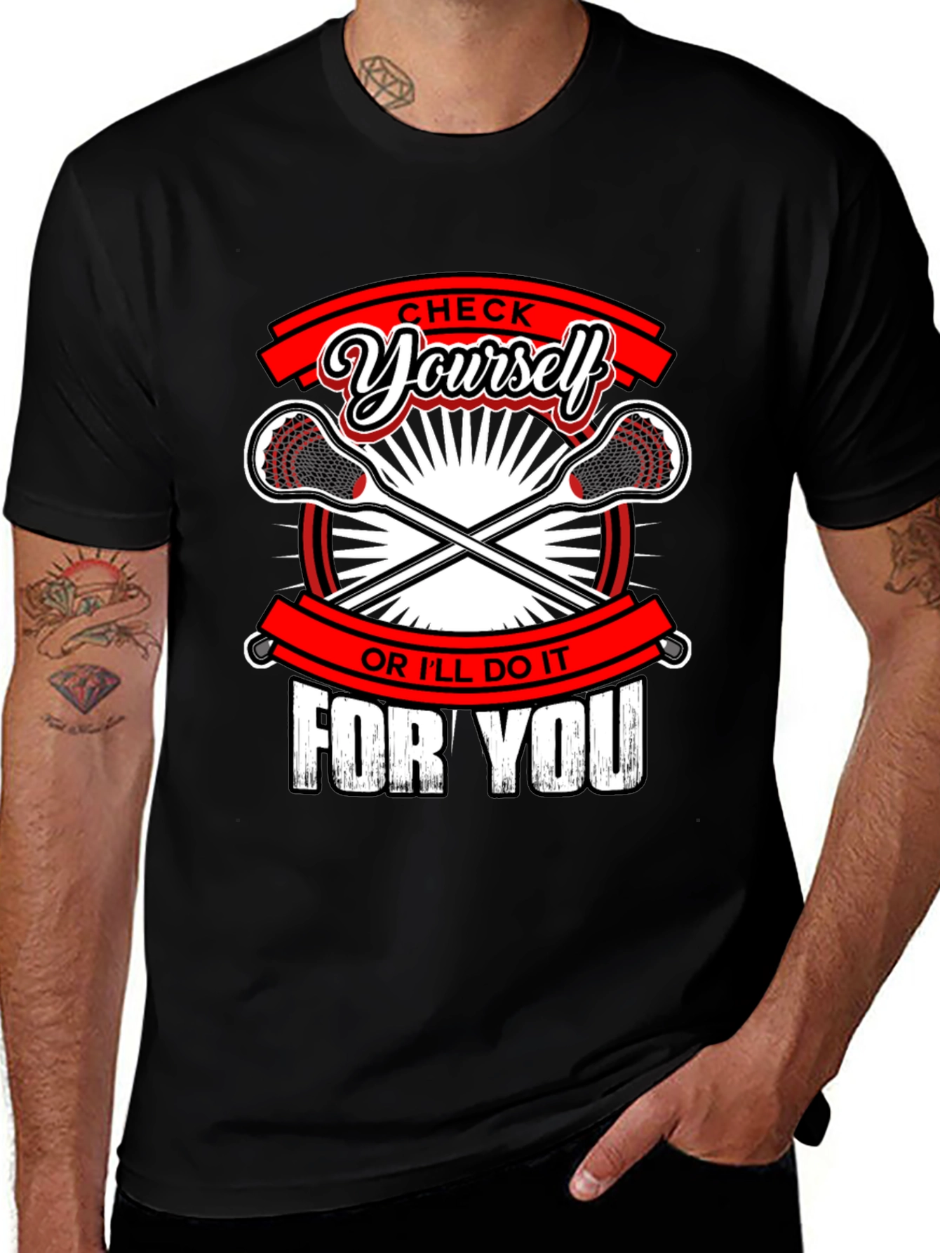 Check Yourself Lacrosse Graphic T-Shirt