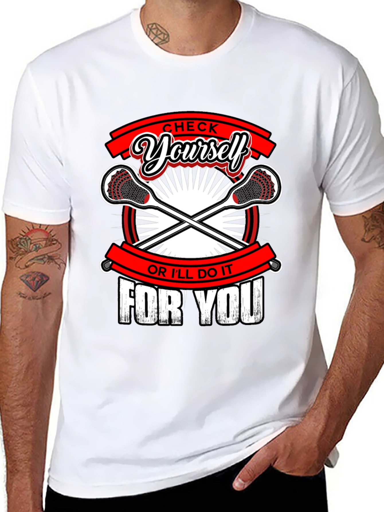 Check Yourself Lacrosse Graphic T-Shirt