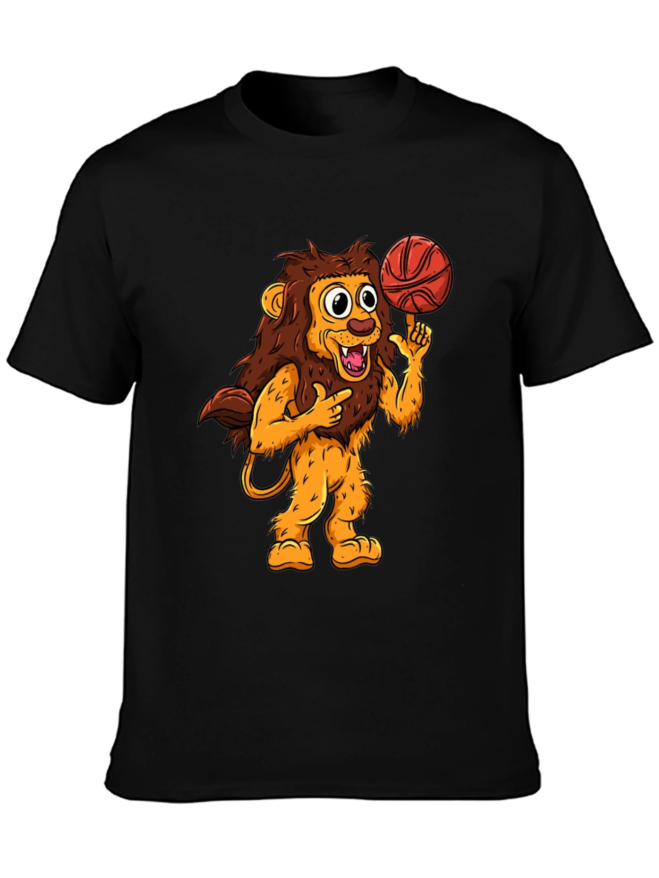 Lion Basketball Graphic Tee - Cool Cartoon Design