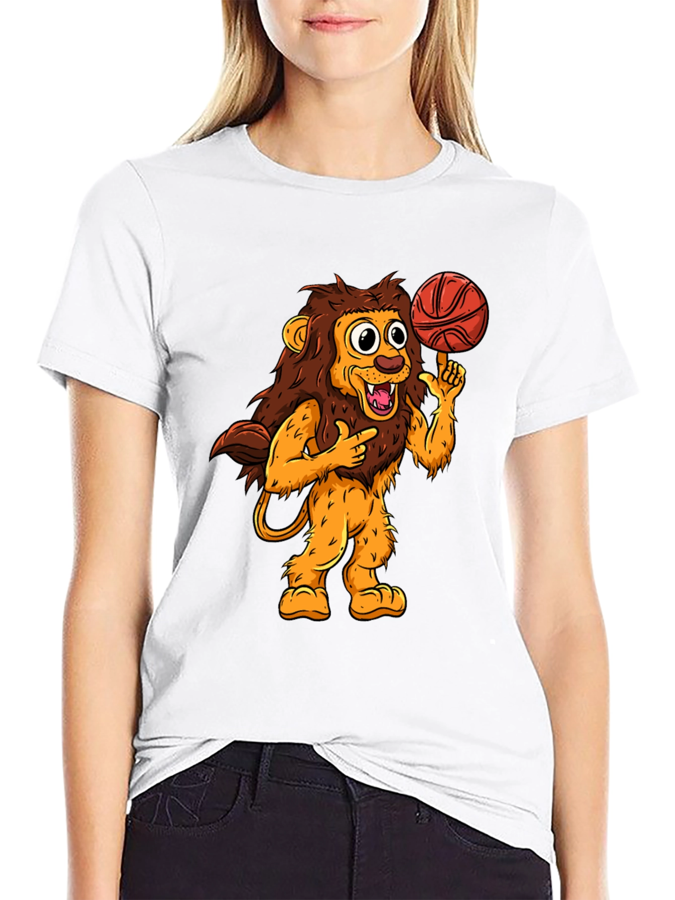 Lion Basketball Graphic Tee - Cool Cartoon Design