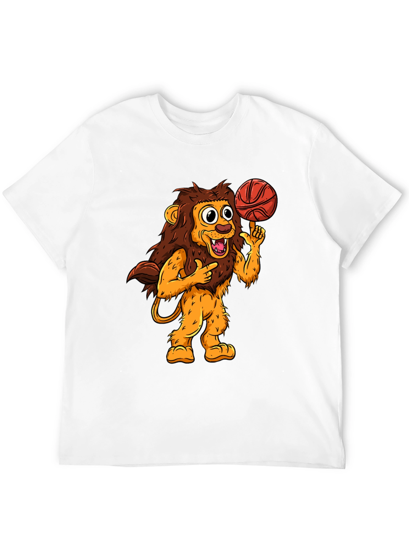 Lion Basketball Graphic Tee - Cool Cartoon Design