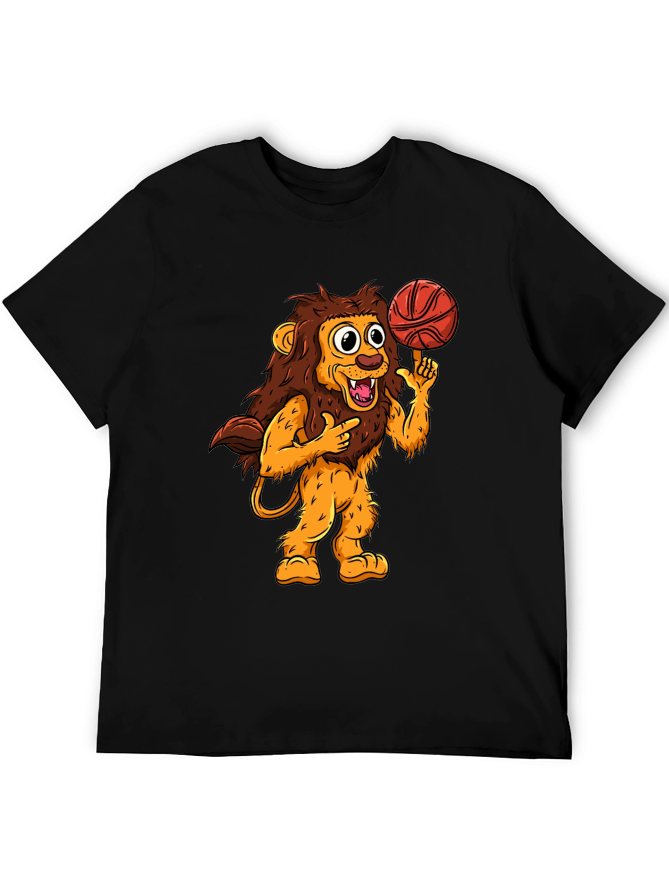 Lion Basketball Graphic Tee - Cool Cartoon Design