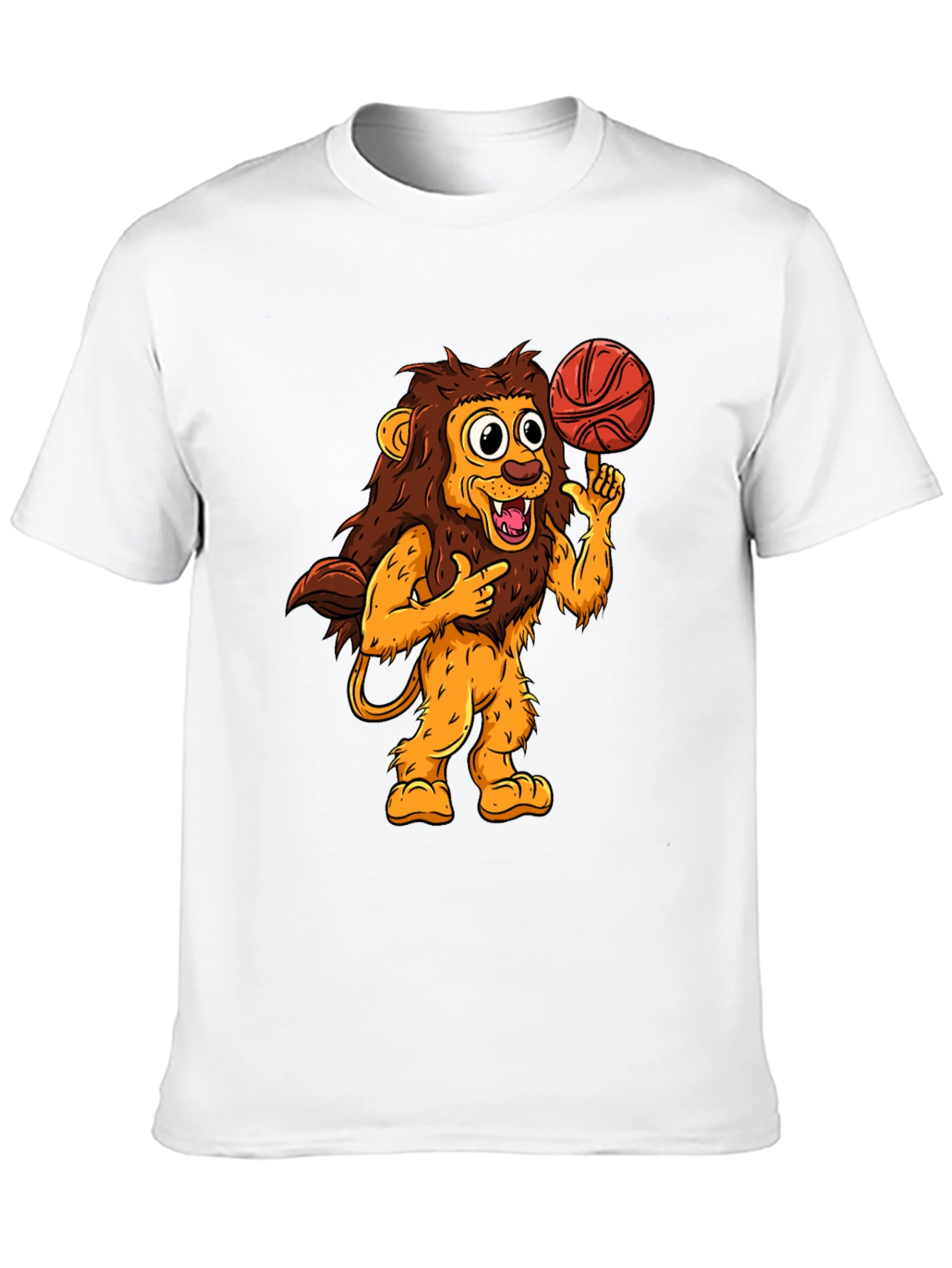 Lion Basketball Graphic Tee - Cool Cartoon Design