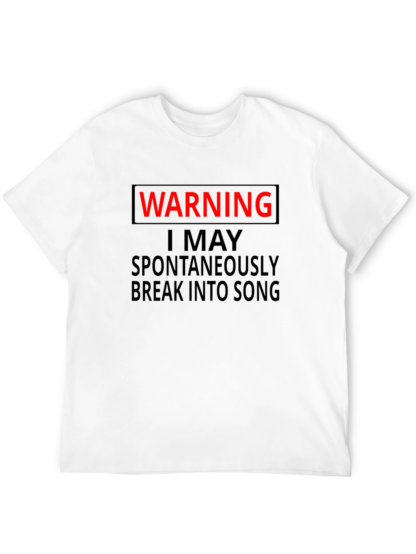 Warning: Spontaneous Song Black T-Shirt