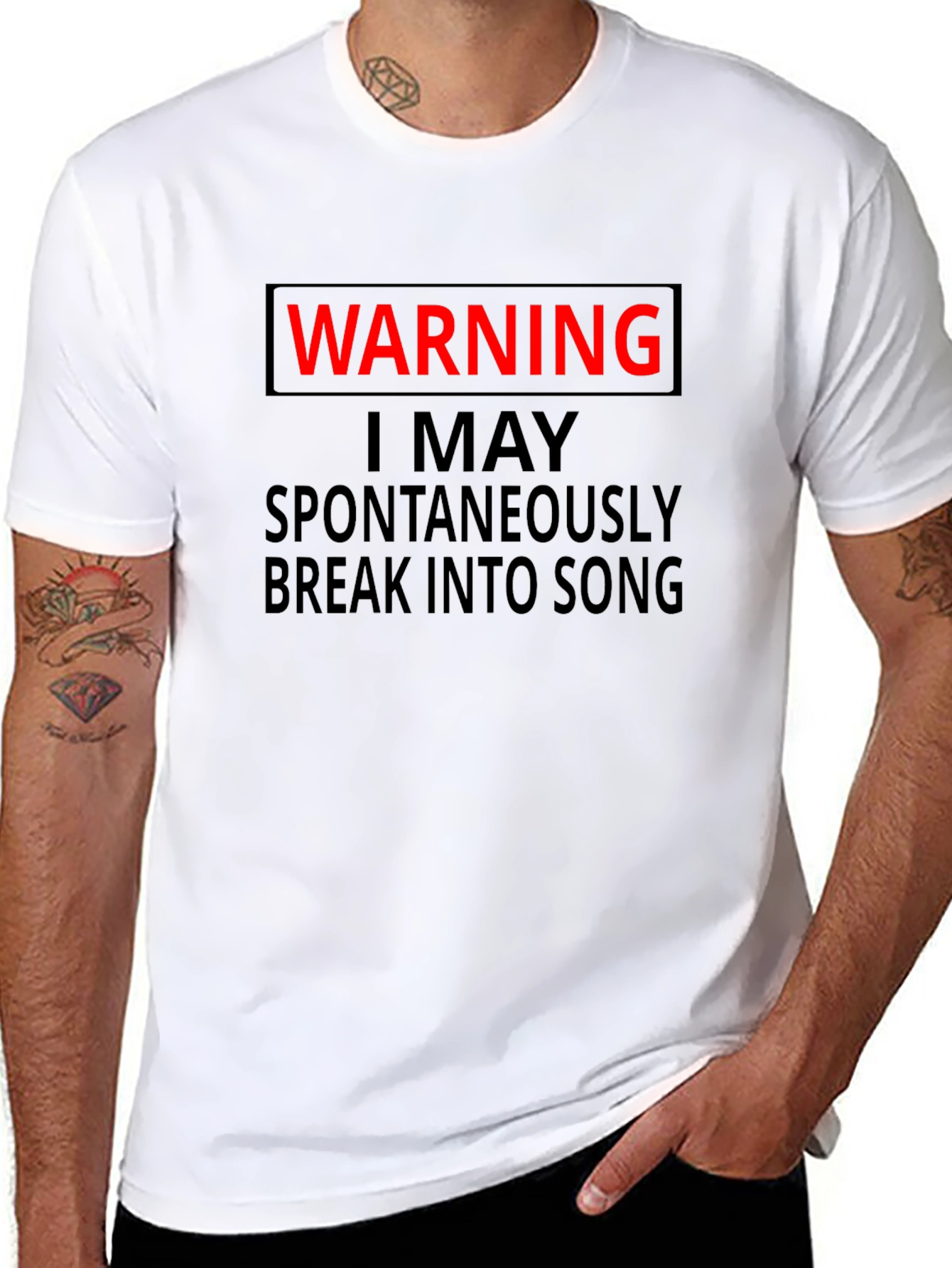 Warning: Spontaneous Song Black T-Shirt