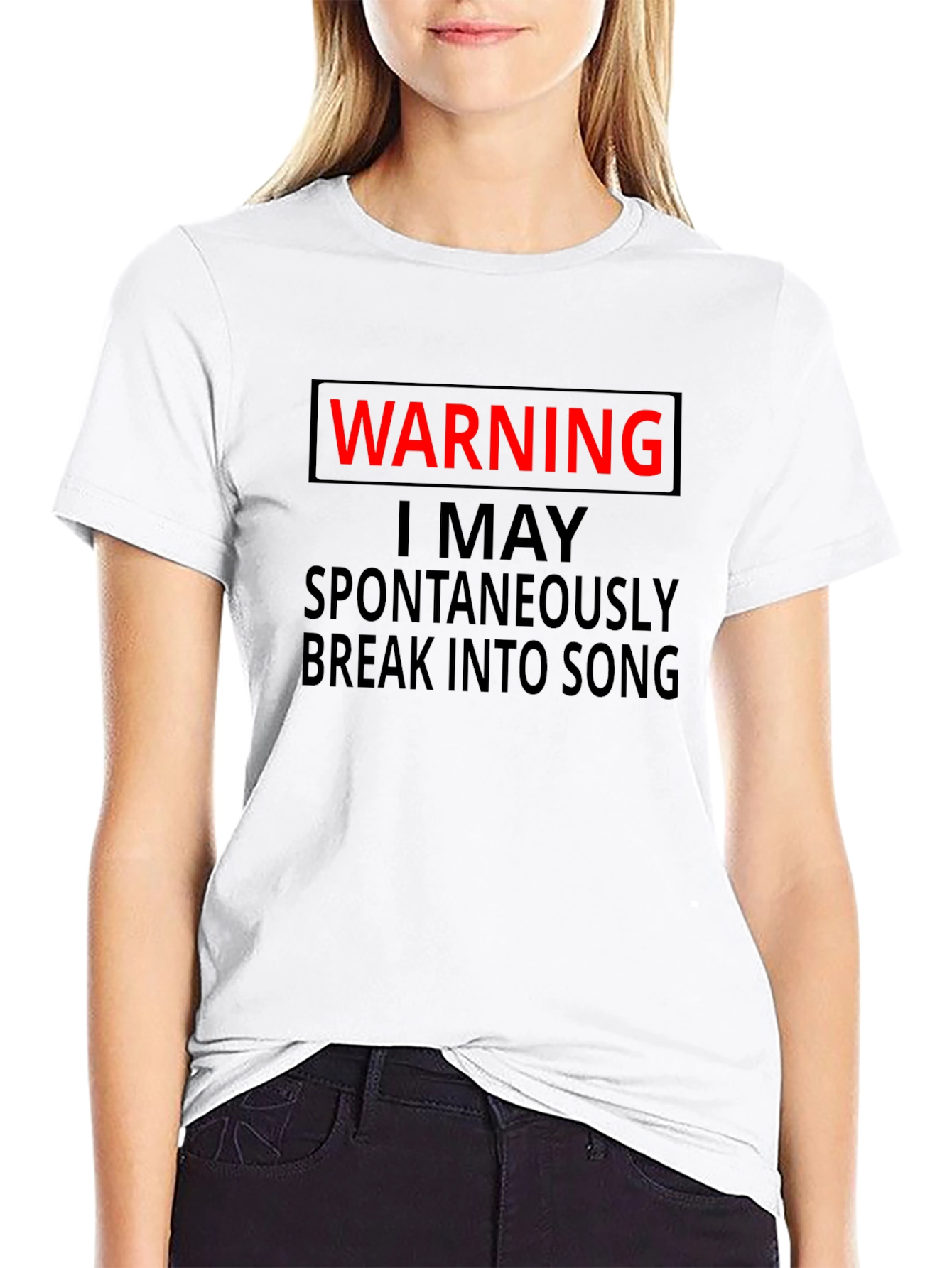 Warning: Spontaneous Song Black T-Shirt