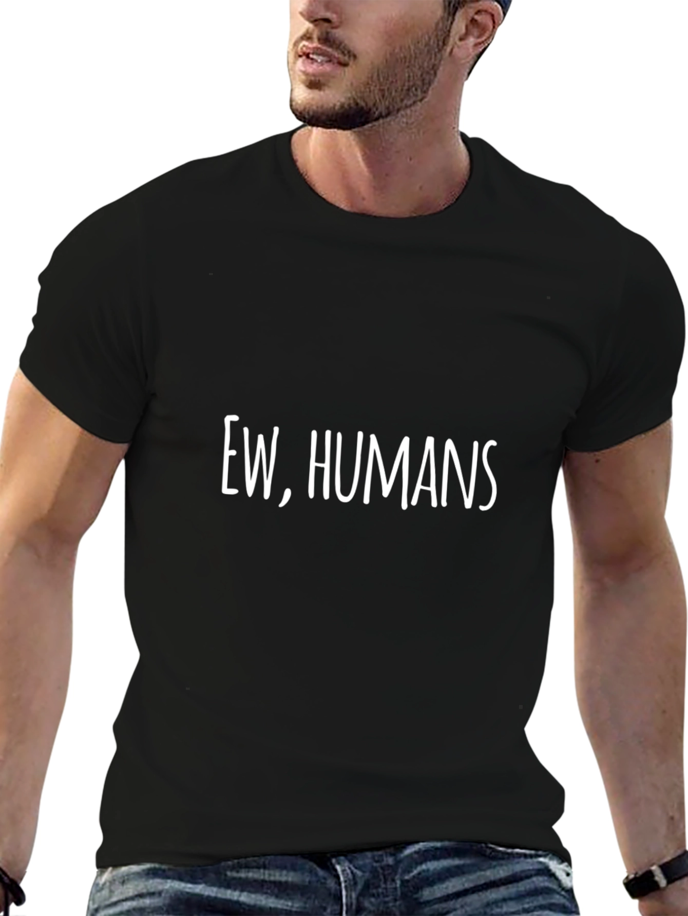 Ew Humans Graphic Tee - Black Casual T-Shirt