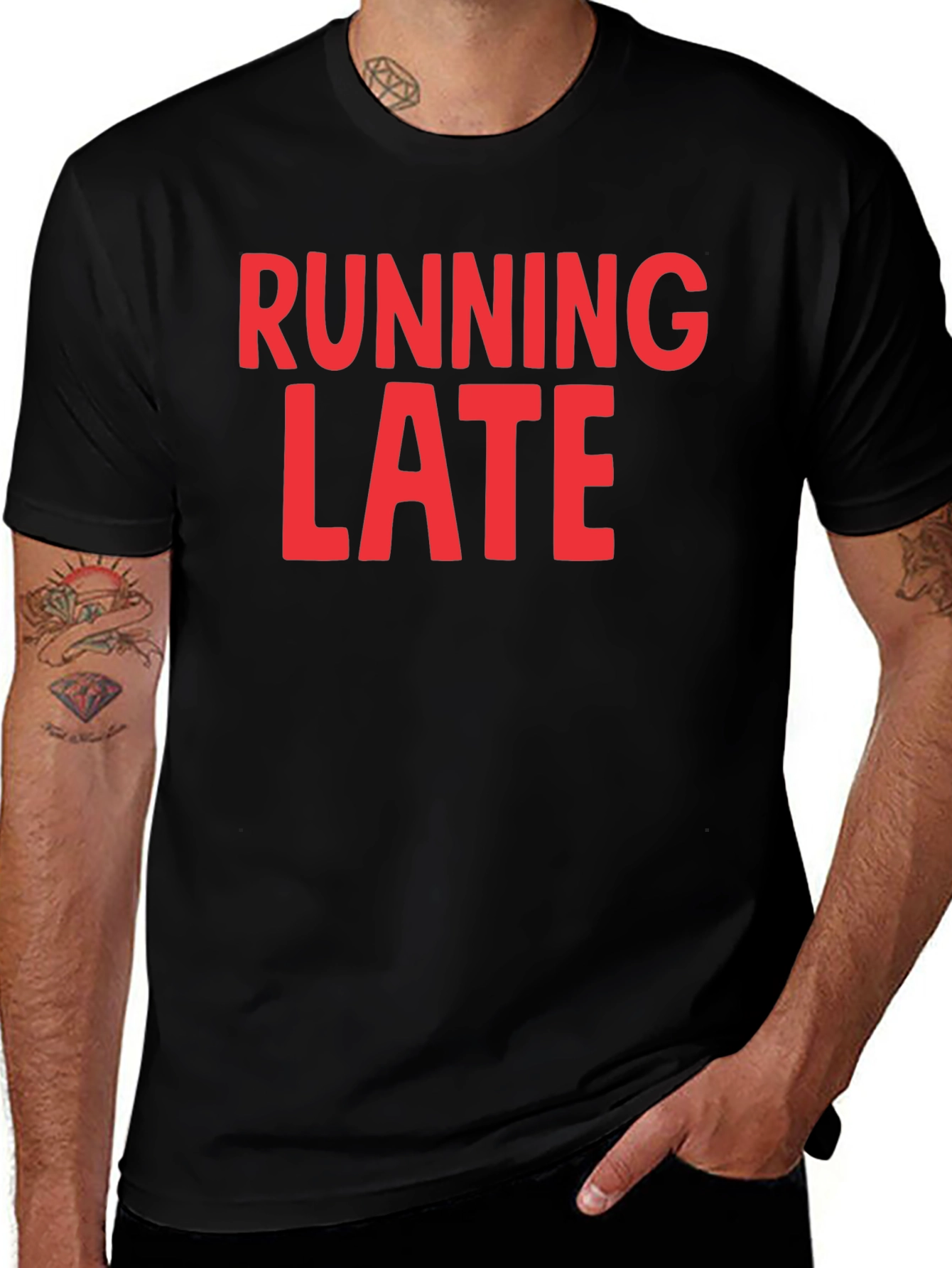 Running Late Graphic T-Shirt - Black