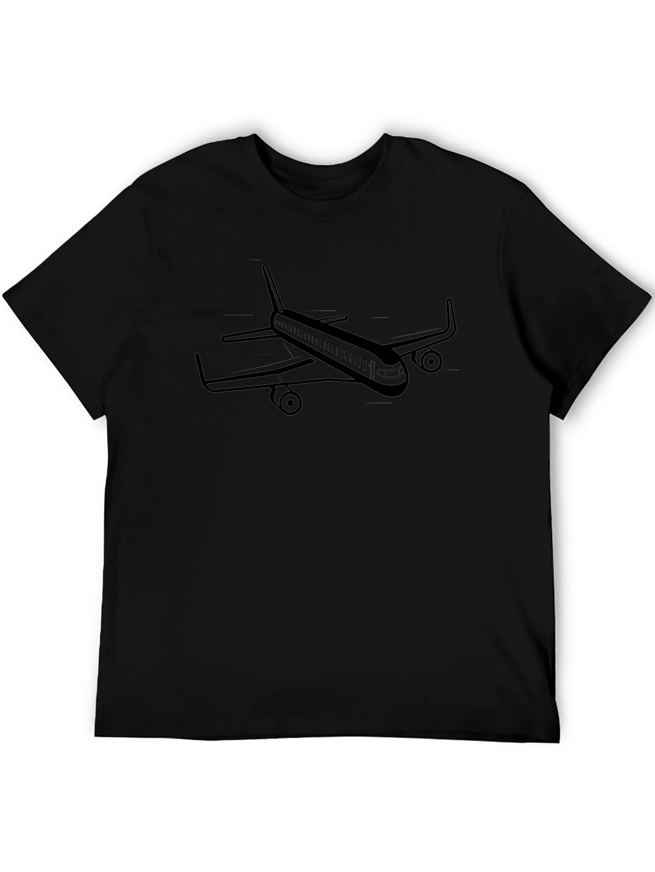 Airplane Graphic T-Shirt - Black Casual Tee