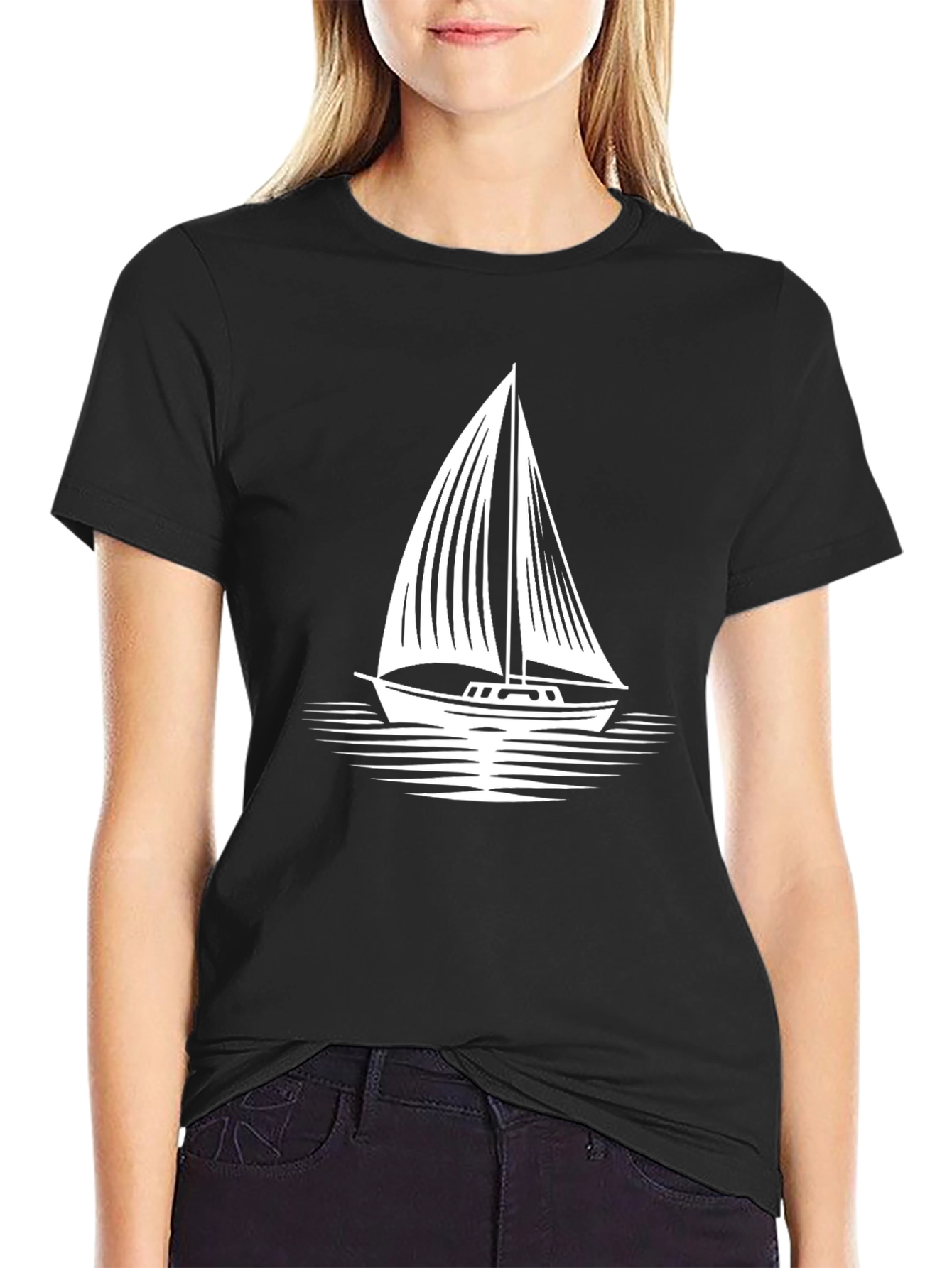 Black Sailboat Graphic Tee