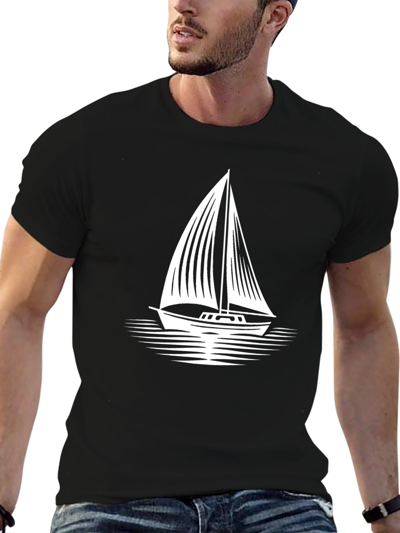 Black Sailboat Graphic Tee