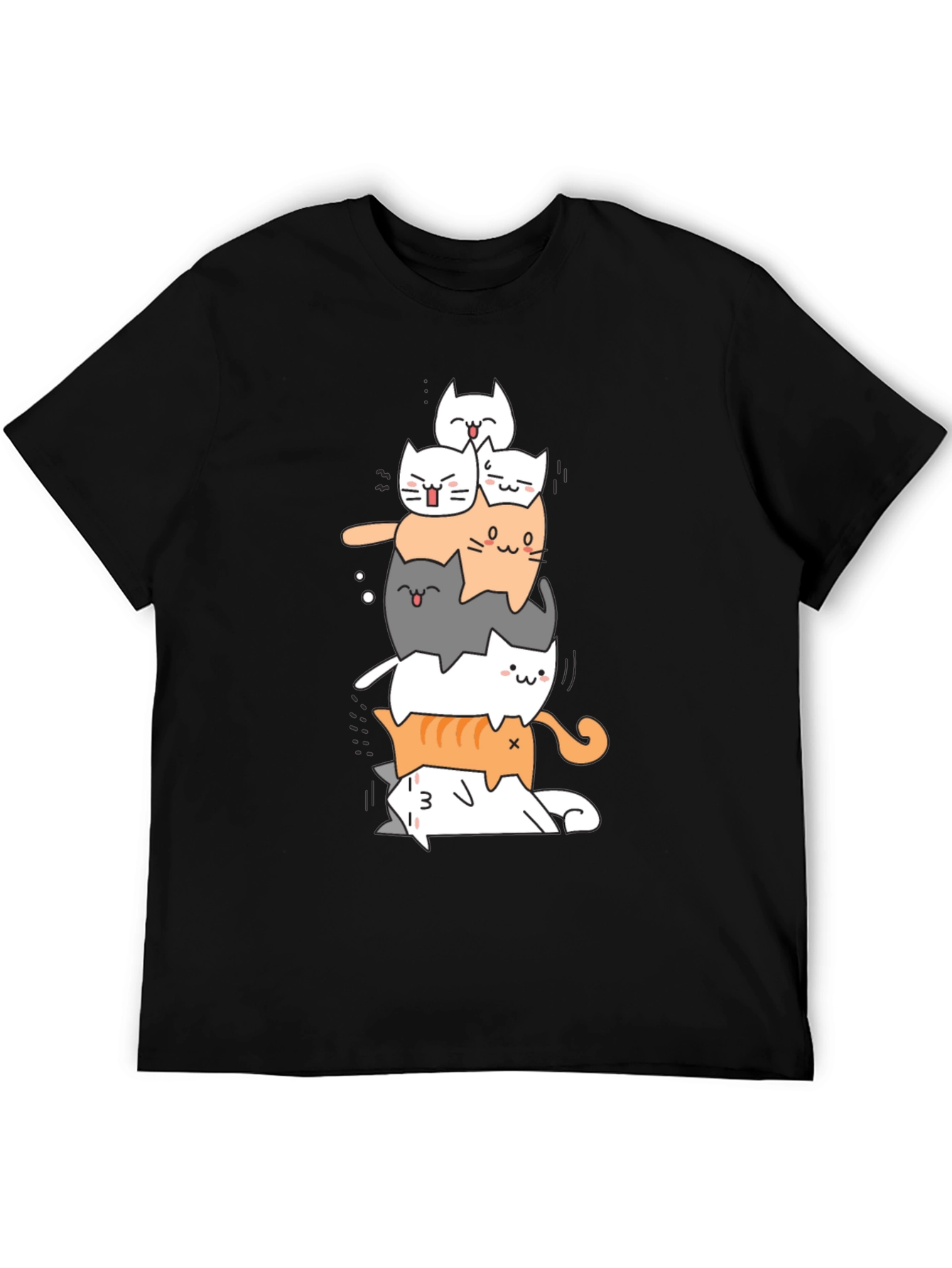 Stacked Cats Graphic Tee - Cool Cat Lover Shirt