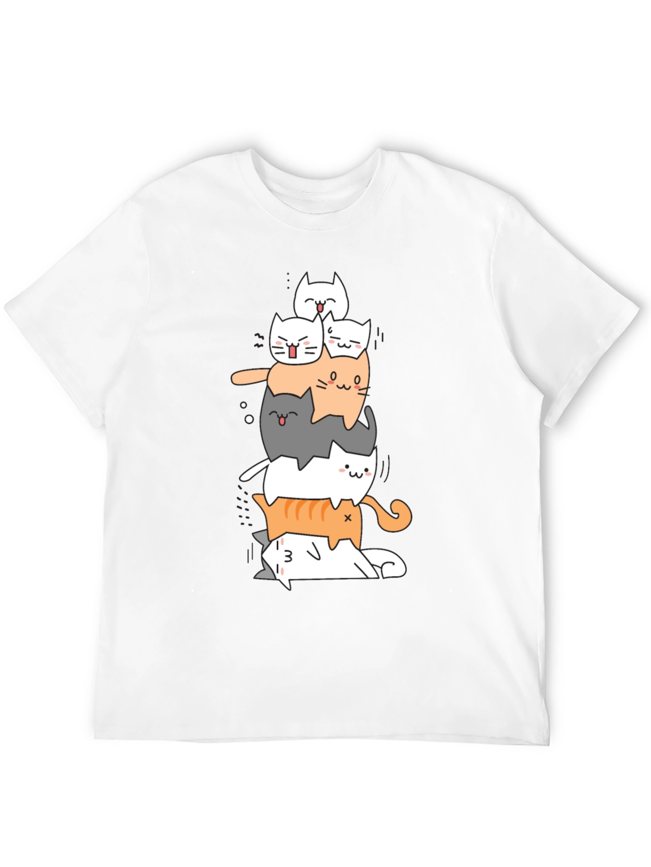 Stacked Cats Graphic Tee - Cool Cat Lover Shirt
