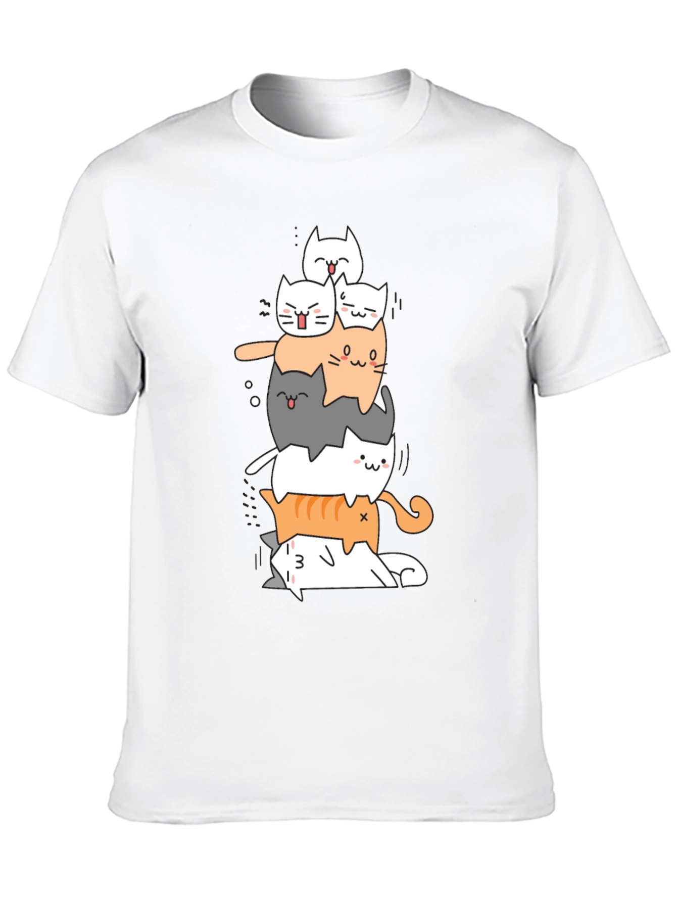 Stacked Cats Graphic Tee - Cool Cat Lover Shirt