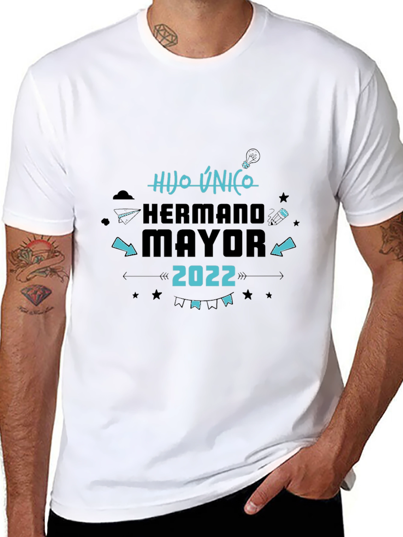 Hijo Unico Hermano Mayor 2022 Black T-Shirt