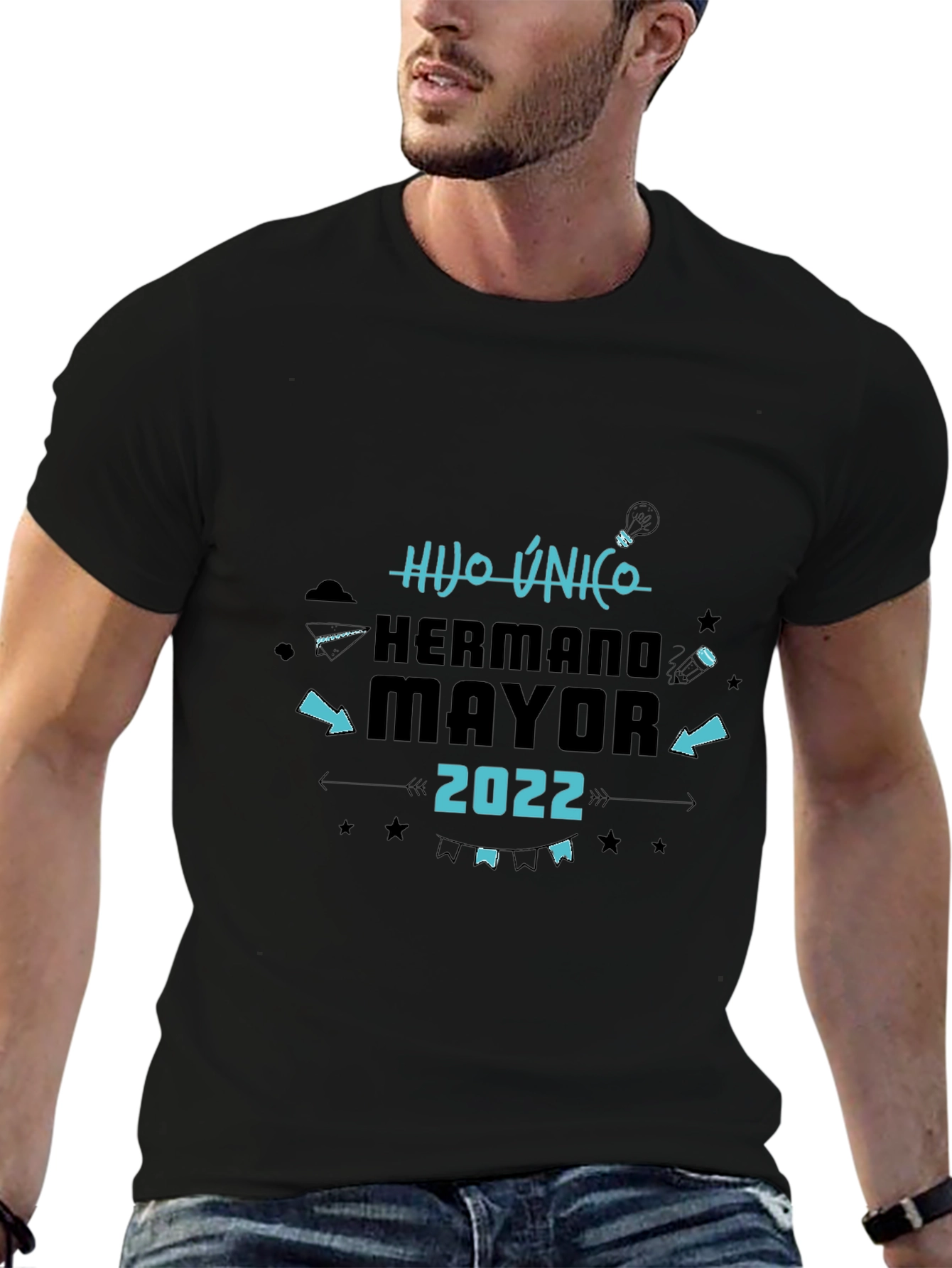 Hijo Unico Hermano Mayor 2022 Black T-Shirt