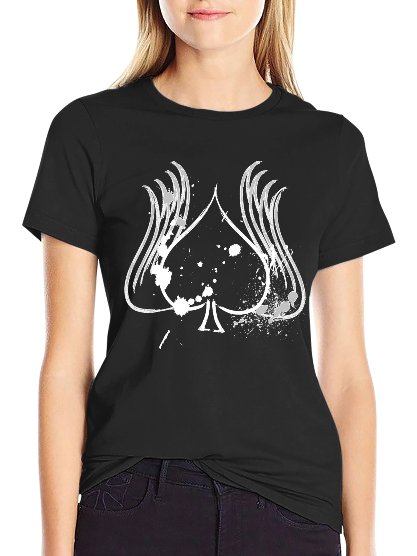 Spade Graphic Tee - Stylish Black Cotton Shirt