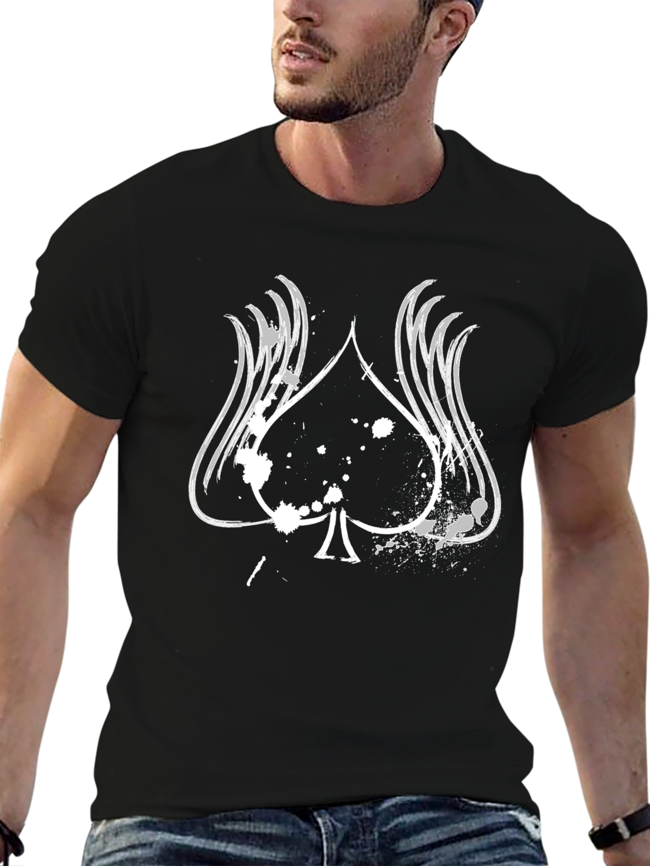 Spade Graphic Tee - Stylish Black Cotton Shirt