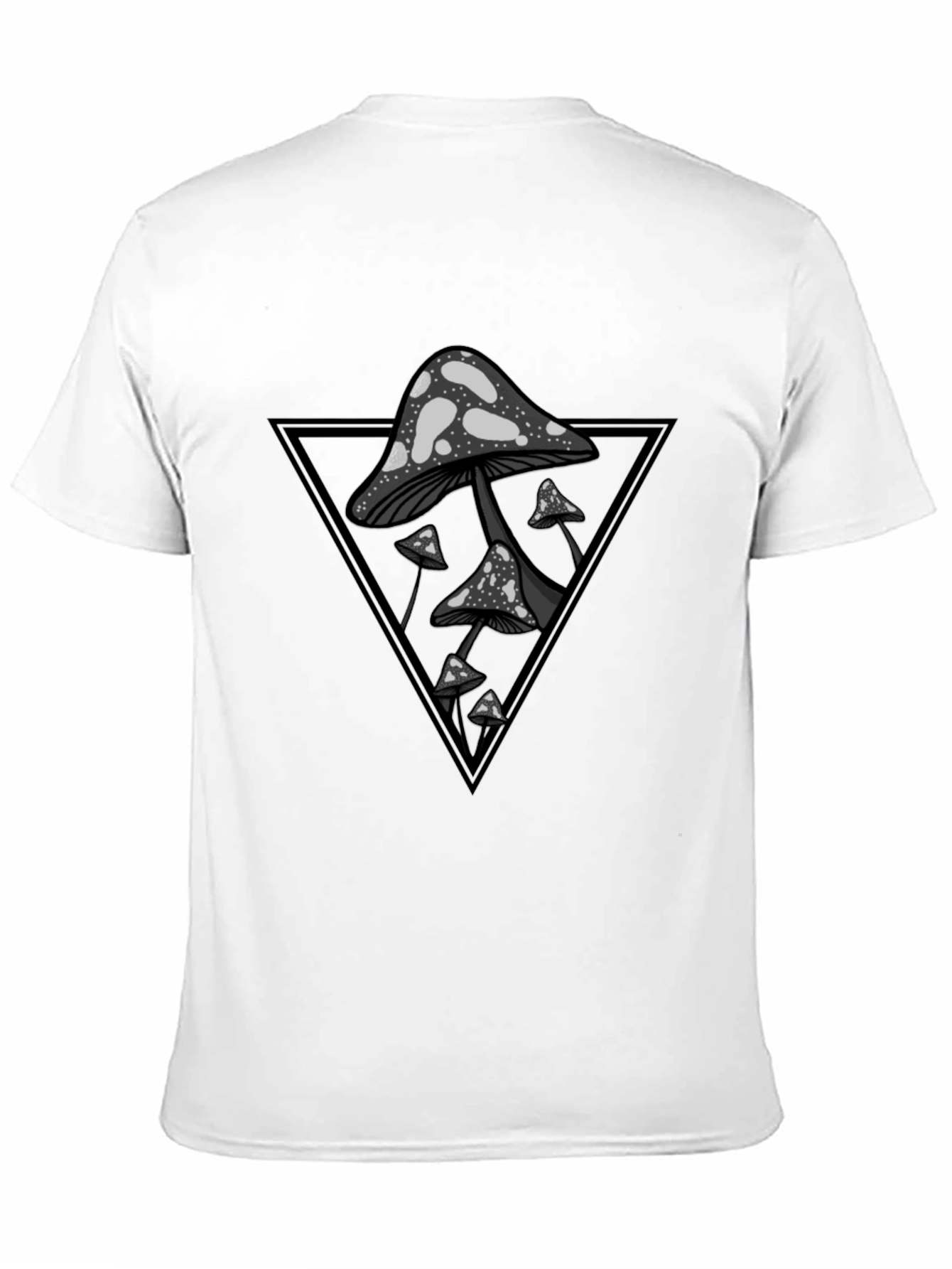 Mushroom Triangle Graphic Tee - Black Cotton Blend