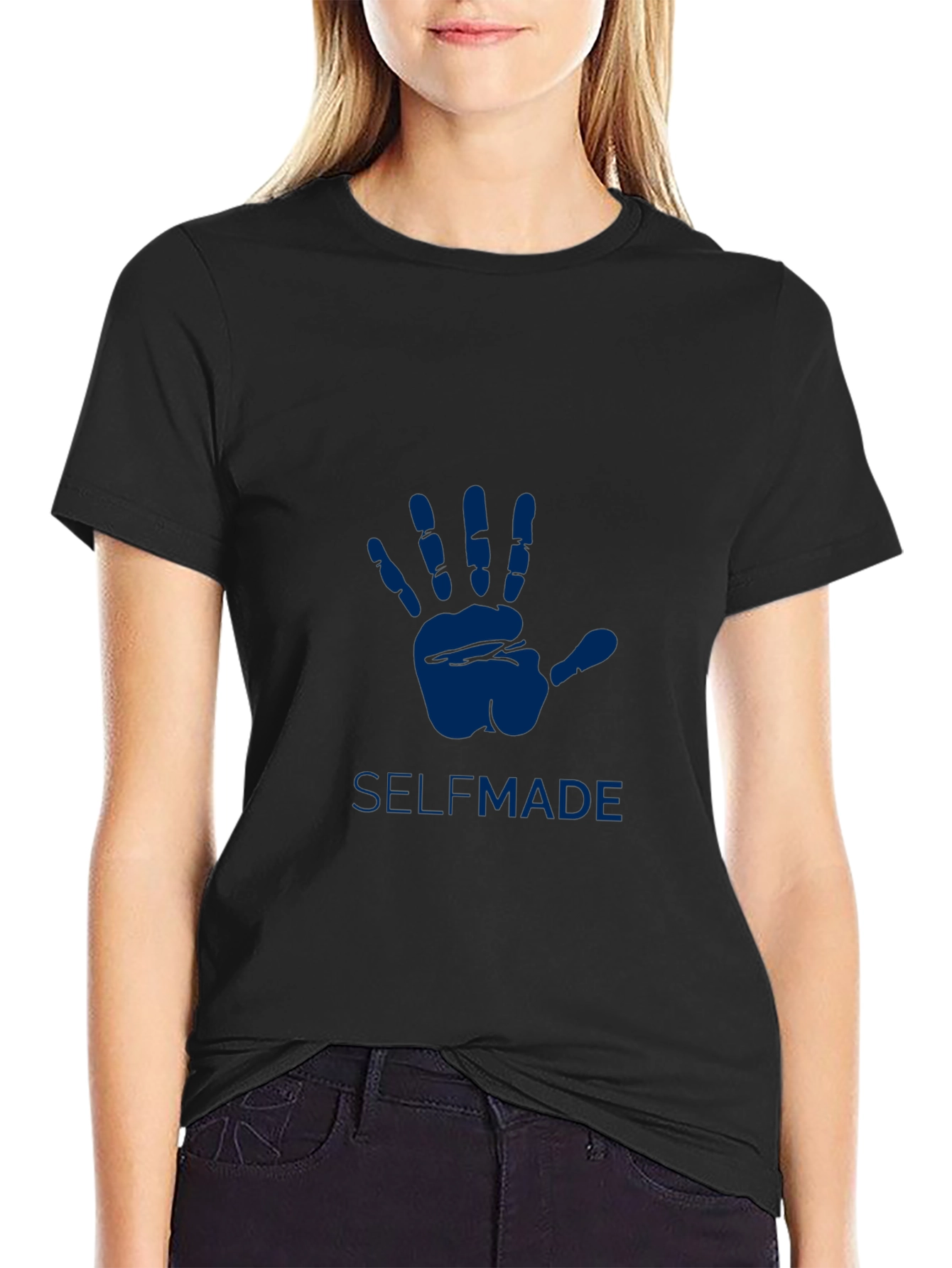 Selfmade Black T-Shirt with Hand Design