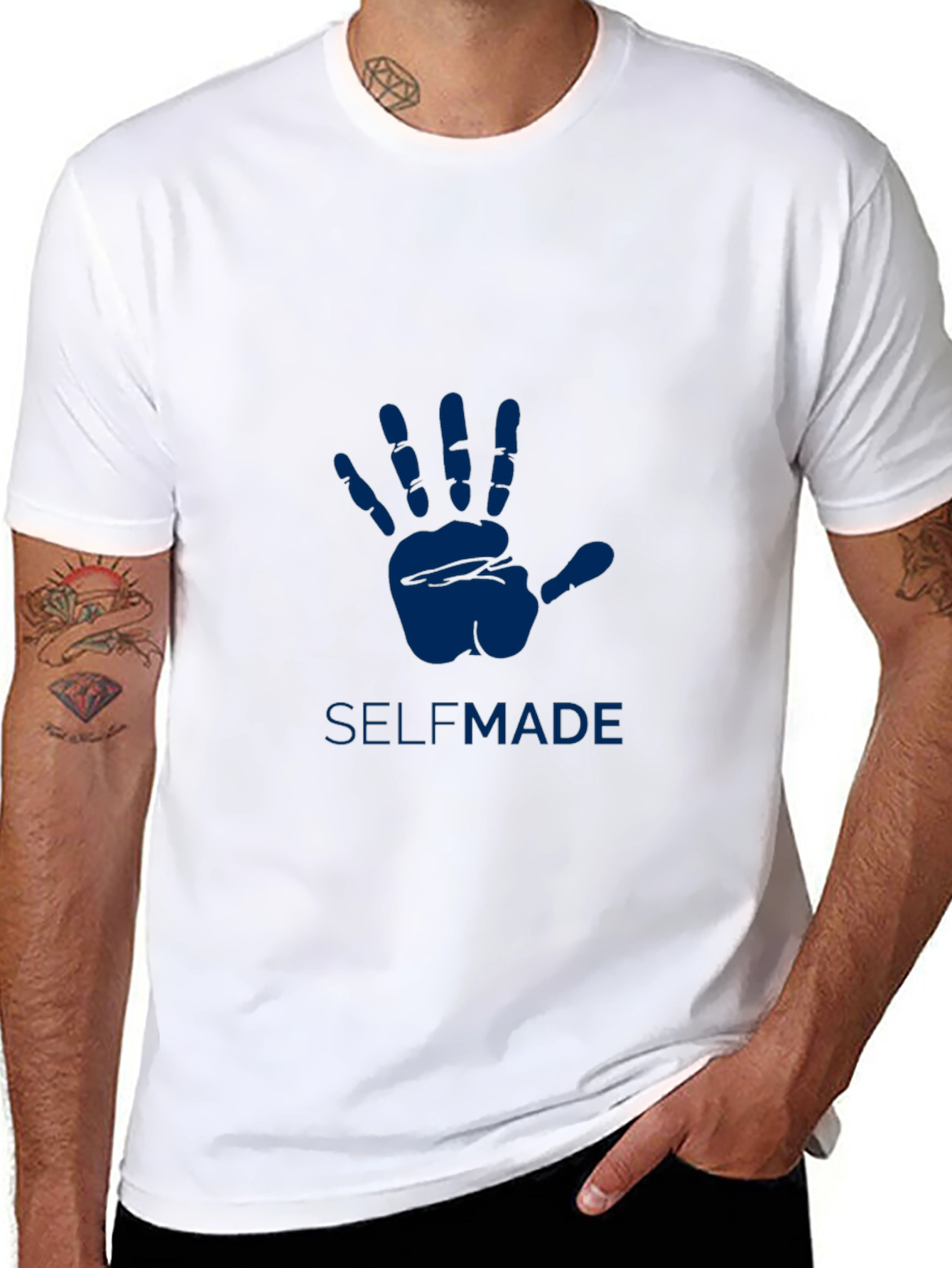 Selfmade Black T-Shirt with Hand Design