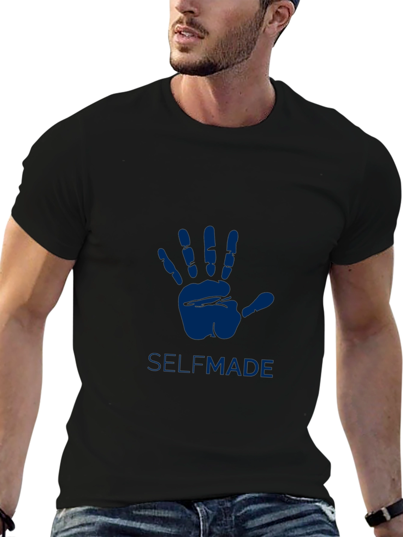 Selfmade Black T-Shirt with Hand Design